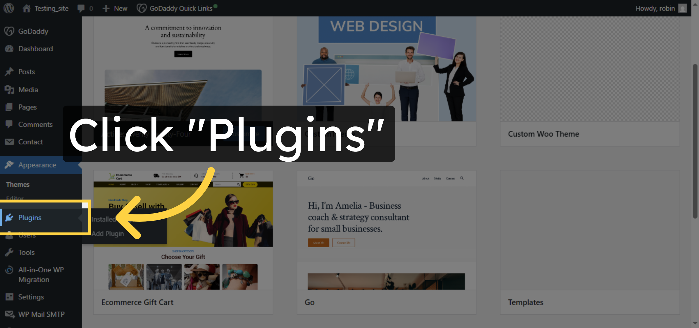 Open Plugins Section