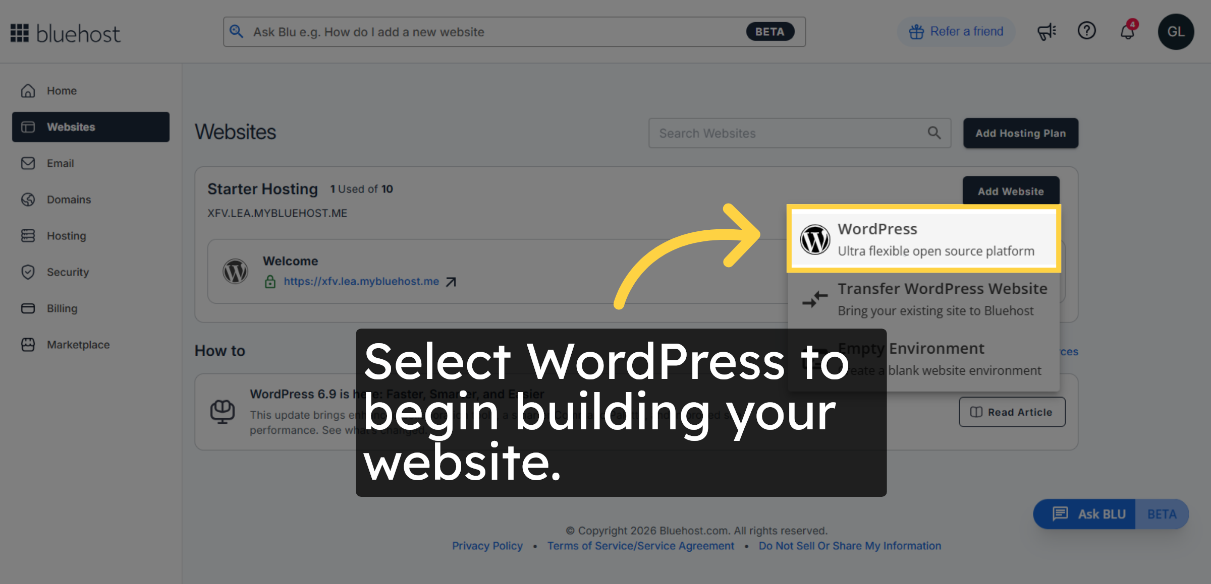Select WordPress Platform