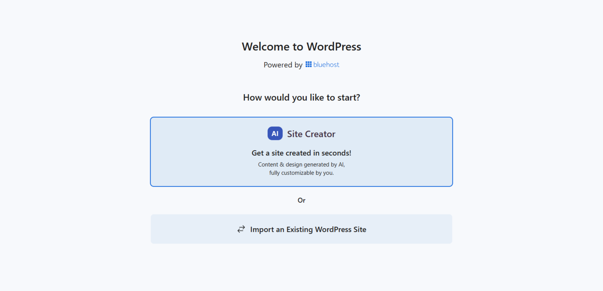 Choose AI Site Creator
