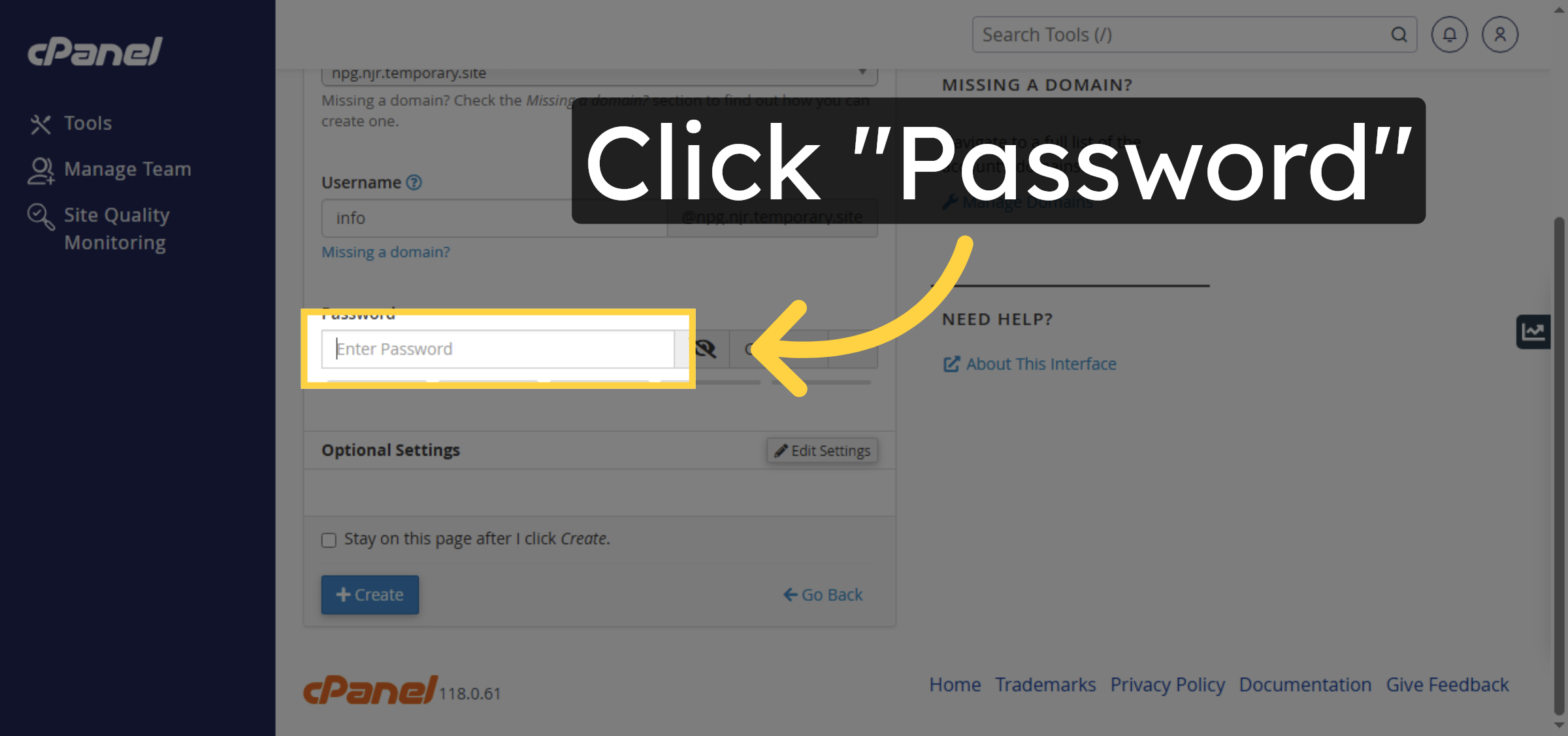 Select Password Field