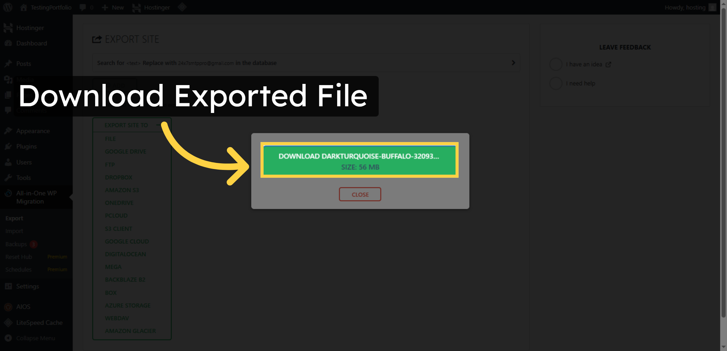 Download Exported File