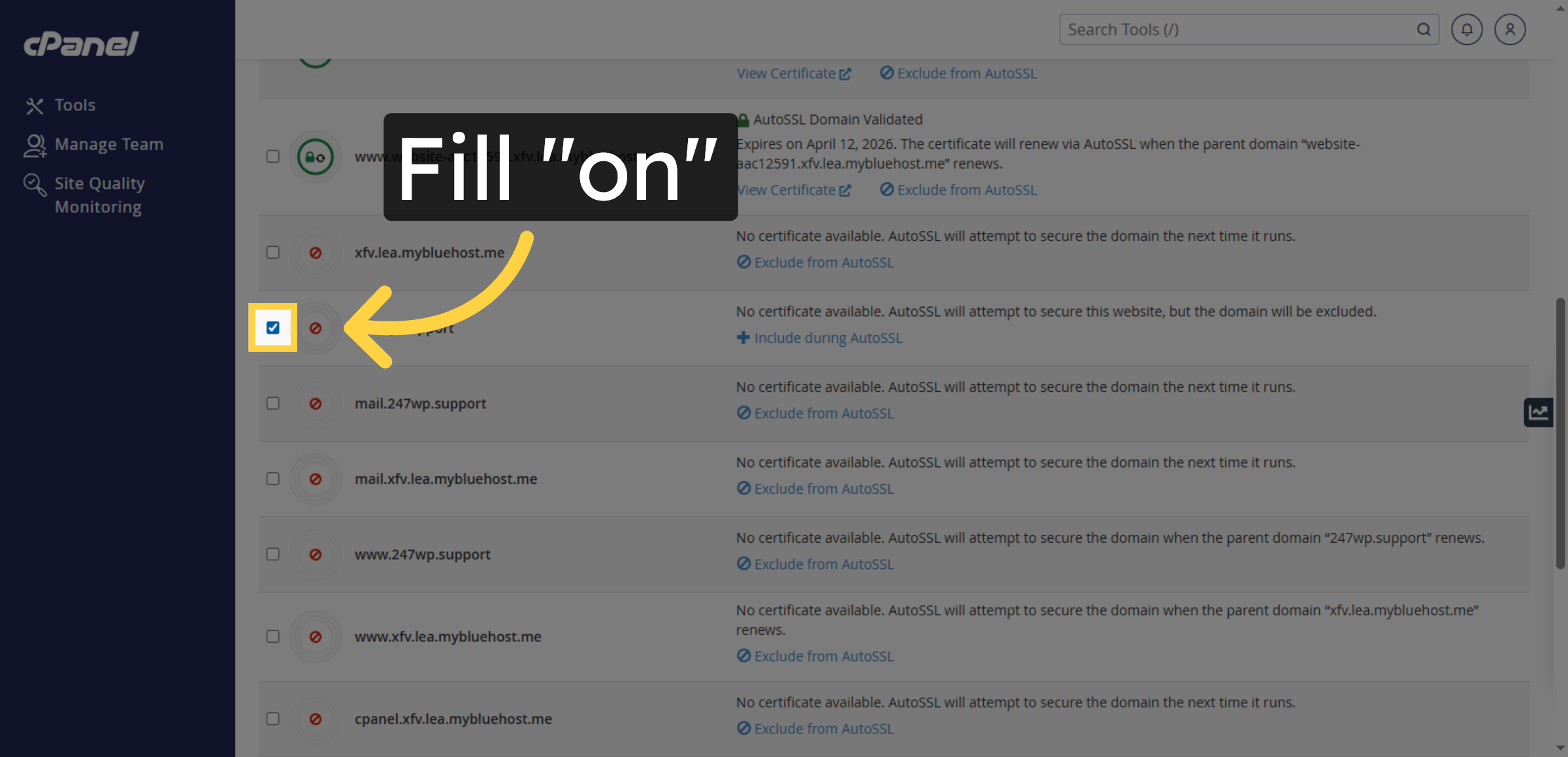 Enable SSL Certificate