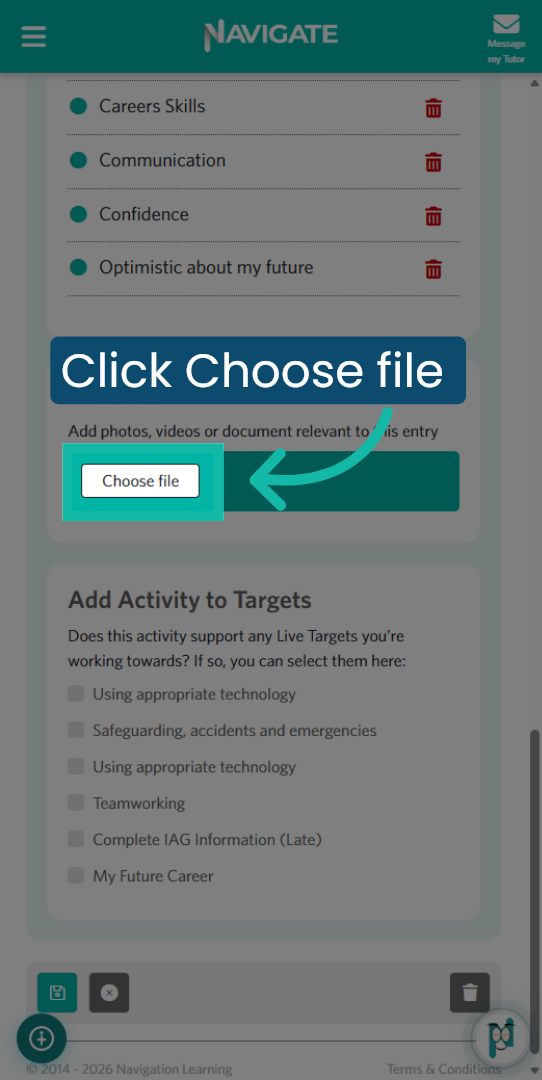 Click Choose file