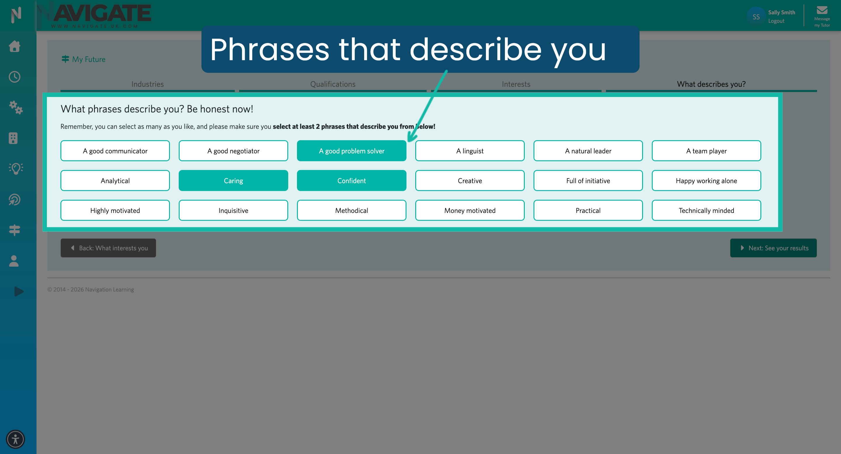 Choose phrases that describe you