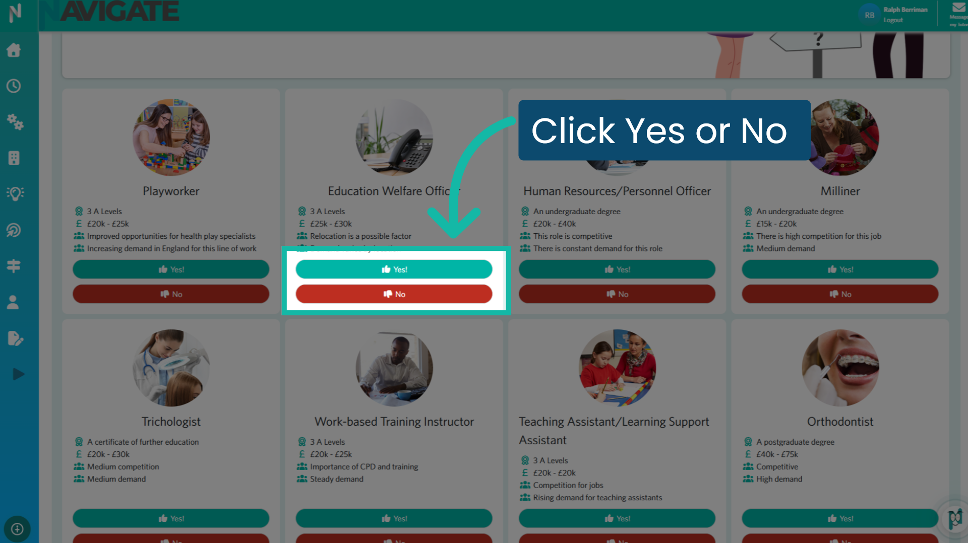 Click Yes or No
