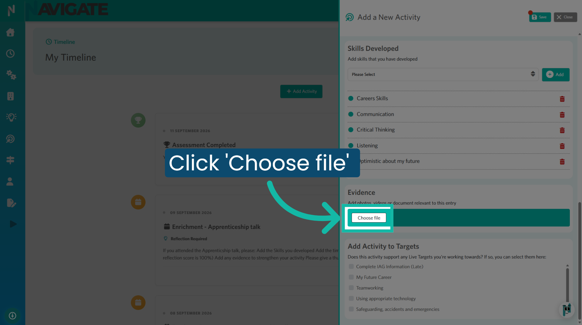 Add photos, videos or documents relevant to this activity