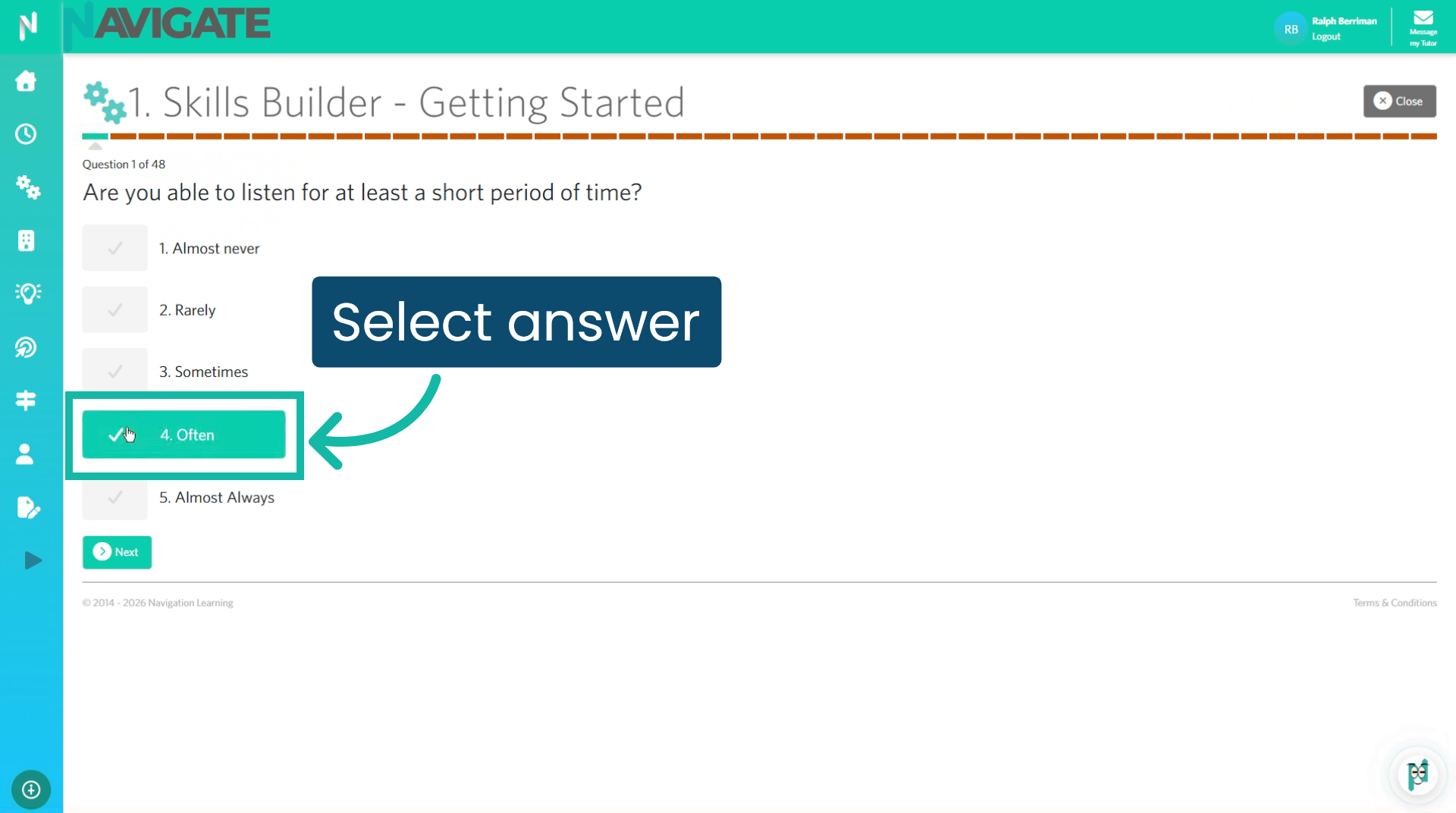Select answer