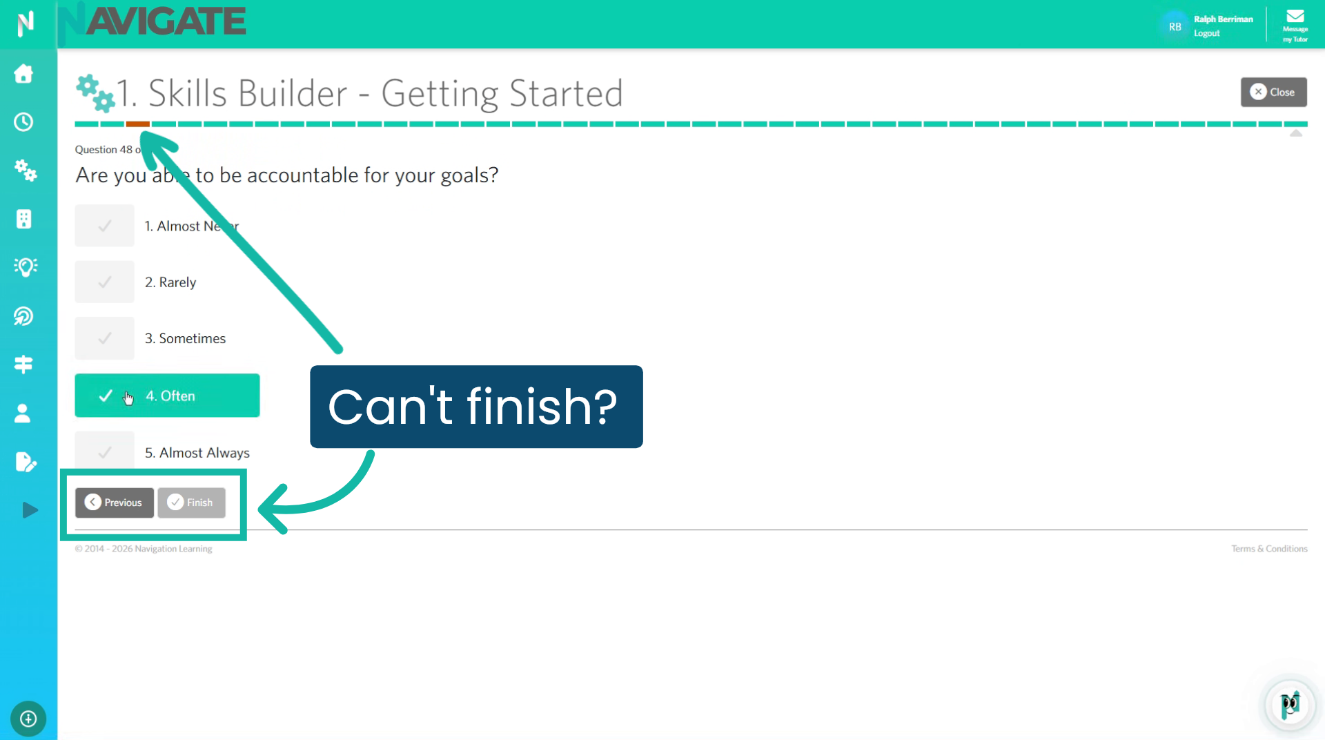 Can't finish?