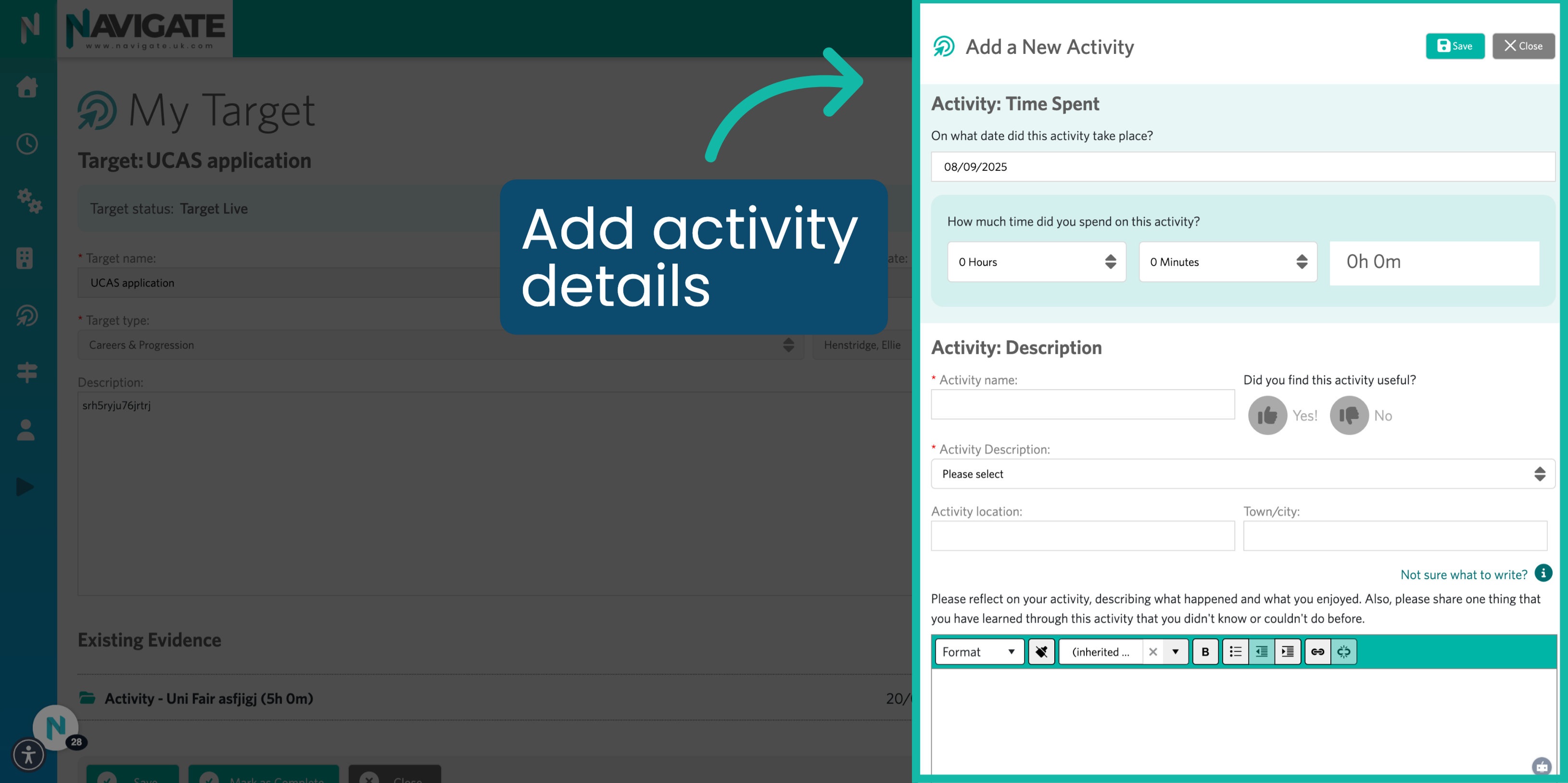 Add Activity Details