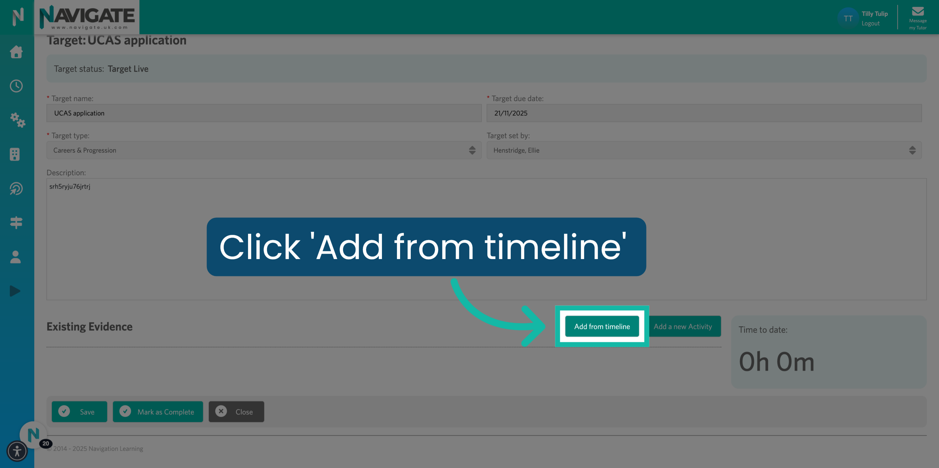 Click 'Add from timeline'