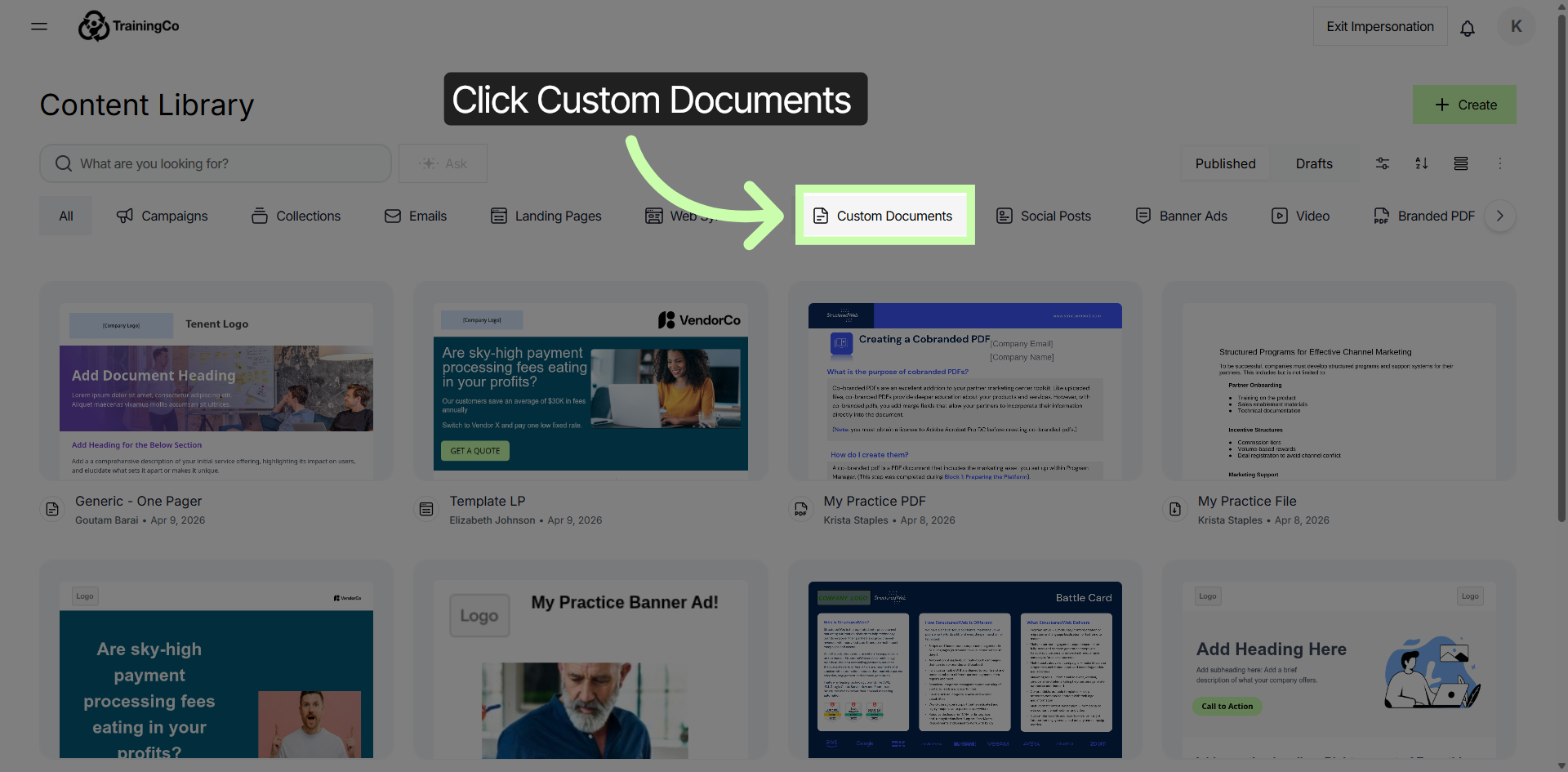 Open Custom Documents