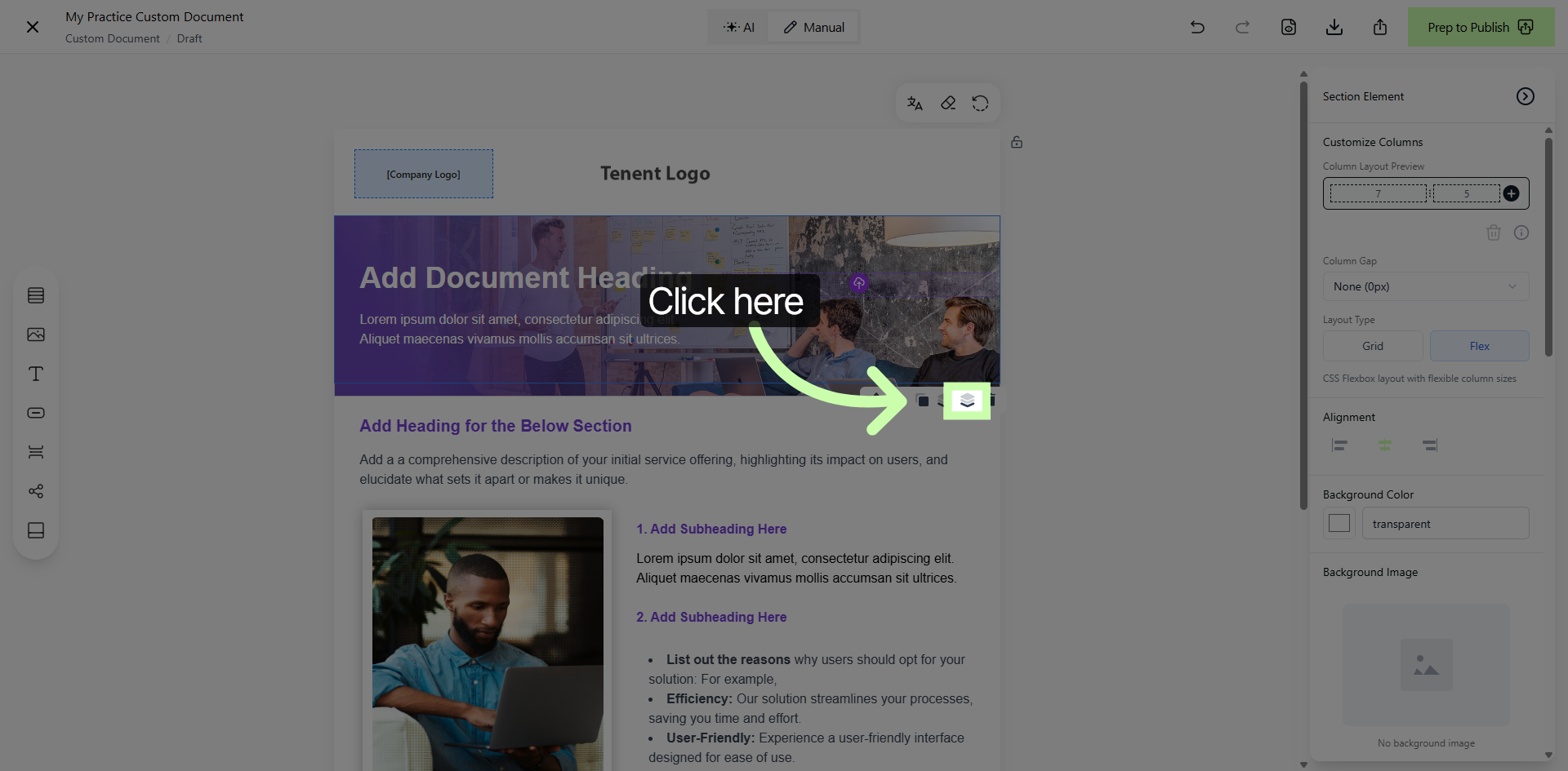Focus on Parent Section