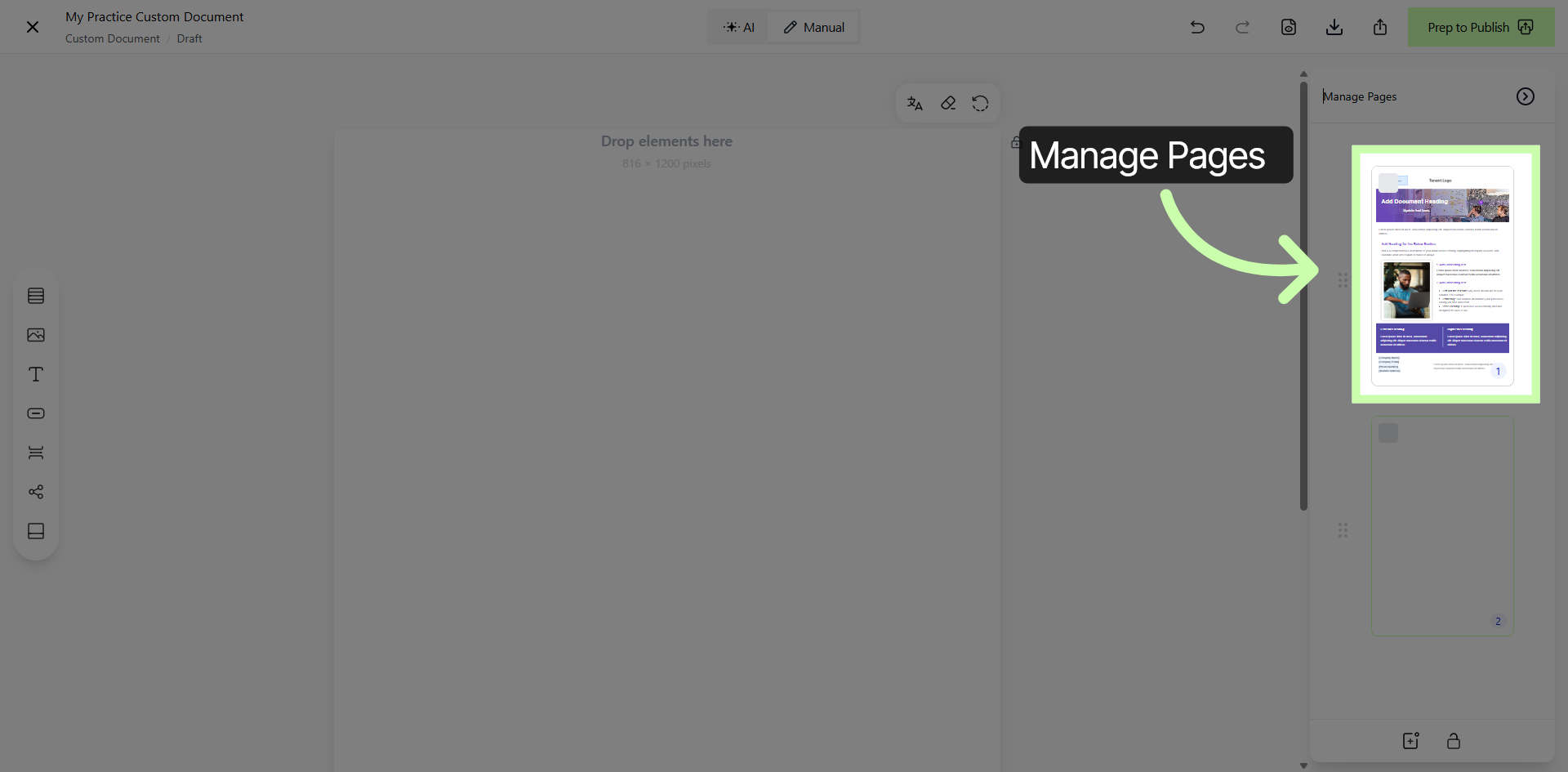Selecting Pages to Edit