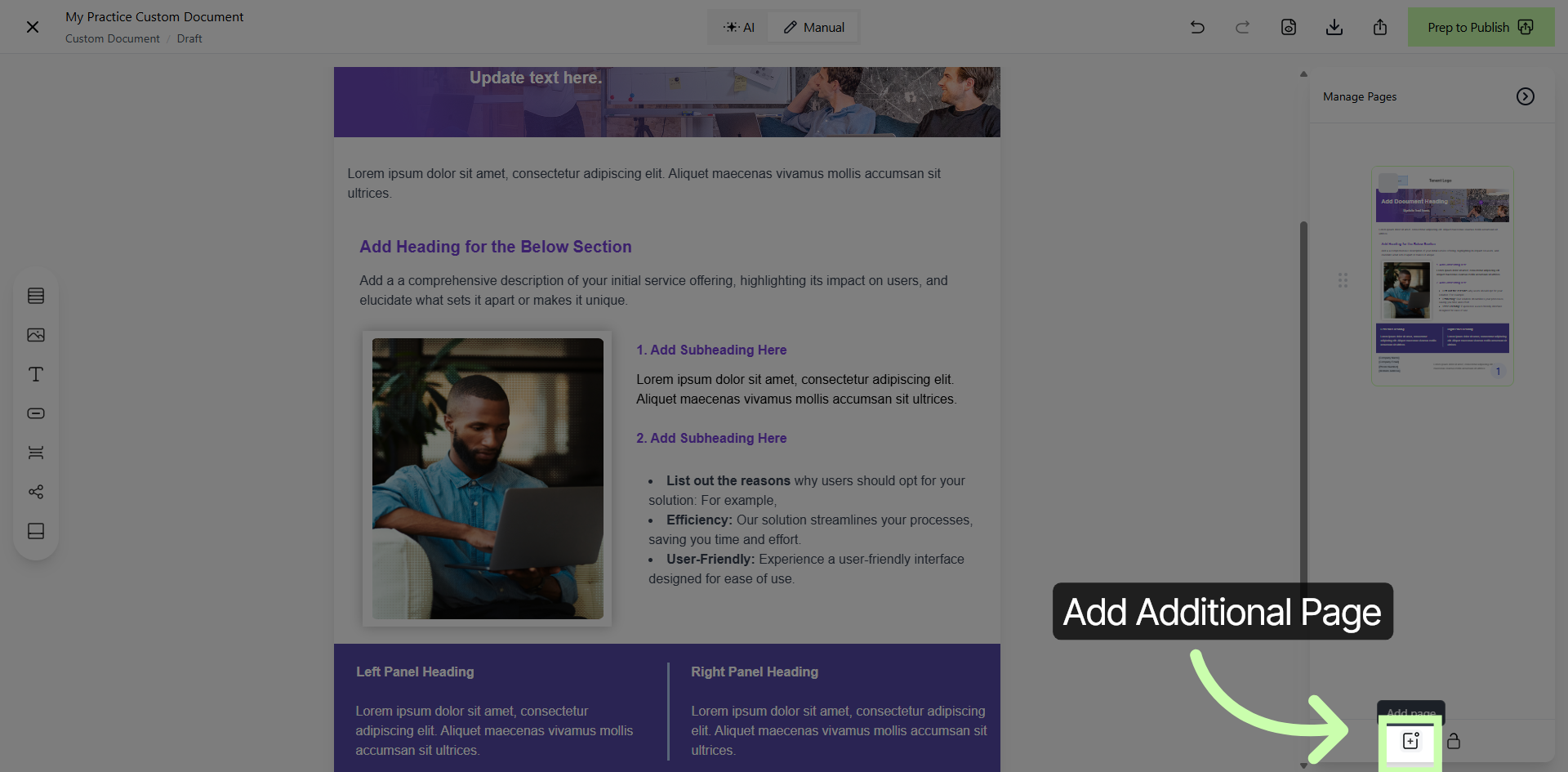 Add Additional Pages
