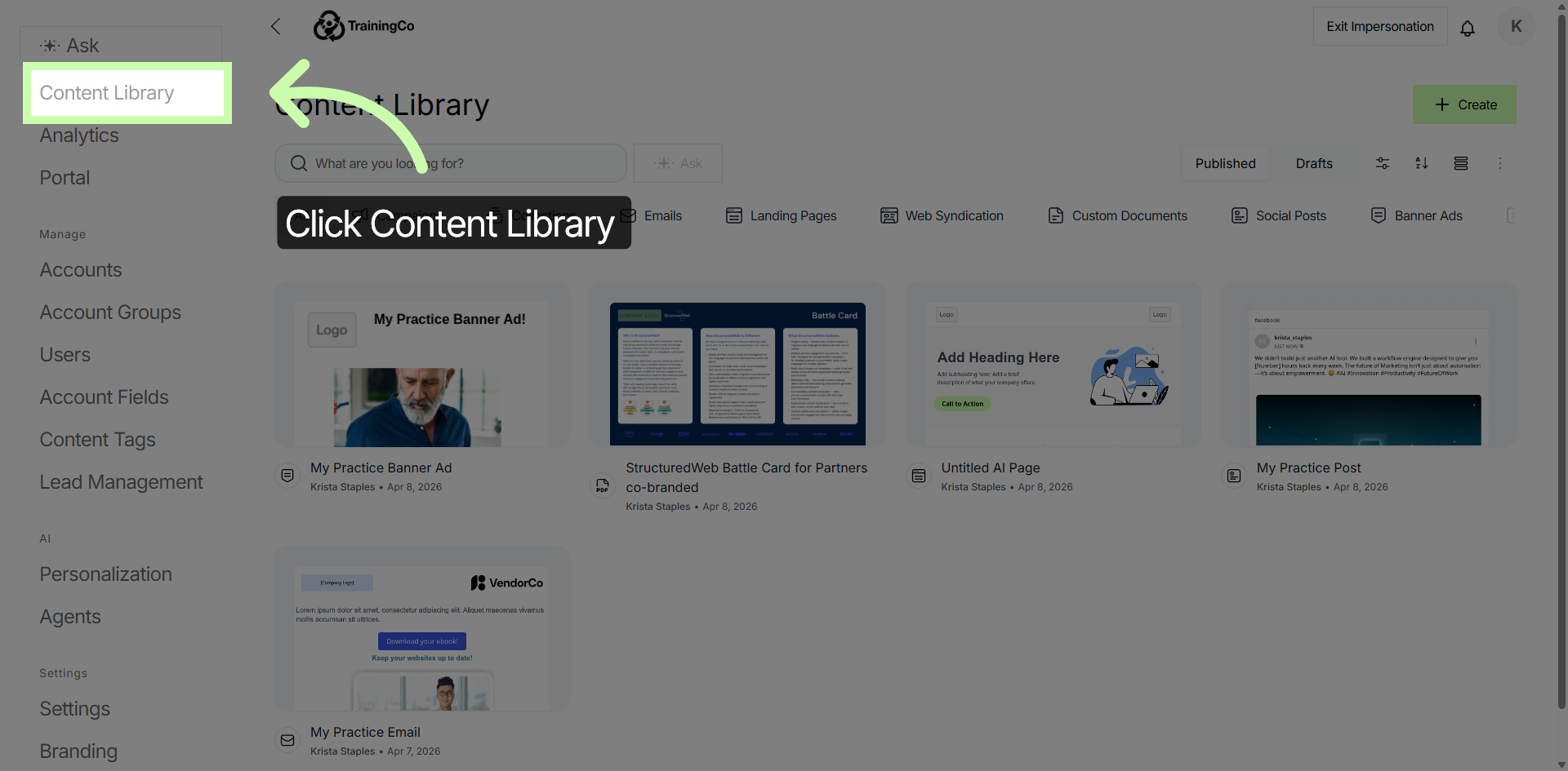 Open Content Library Section