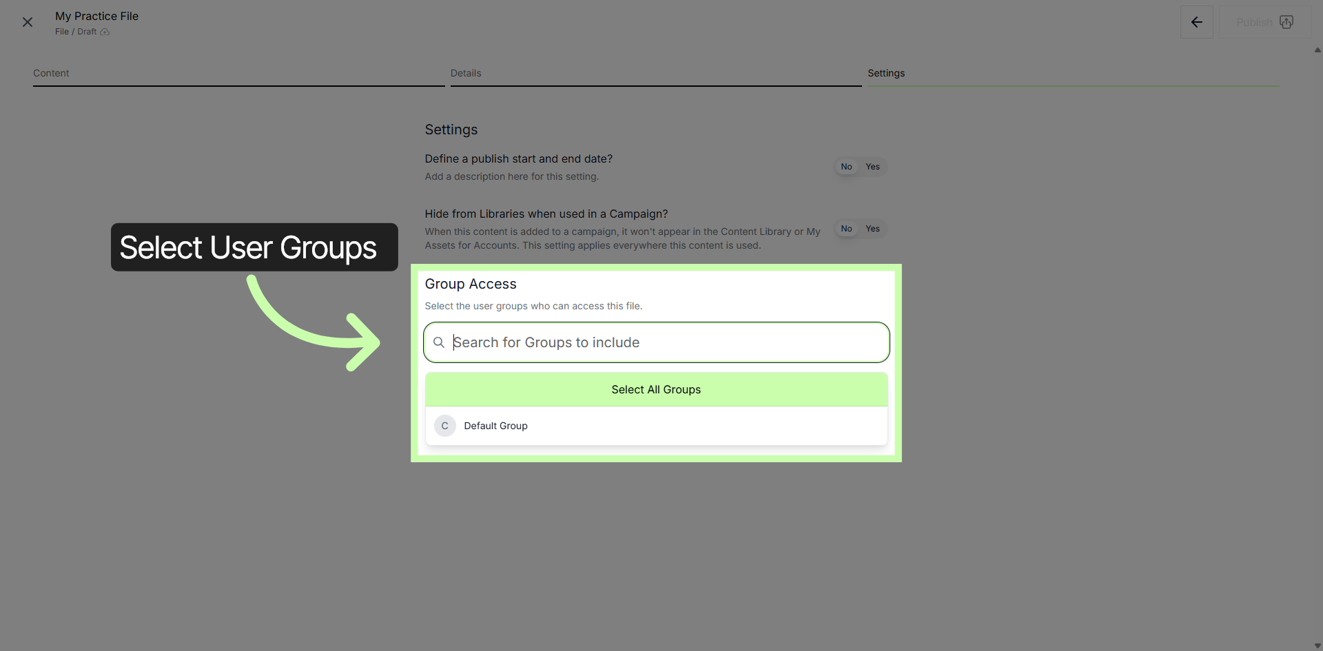 Search Group Accessibility