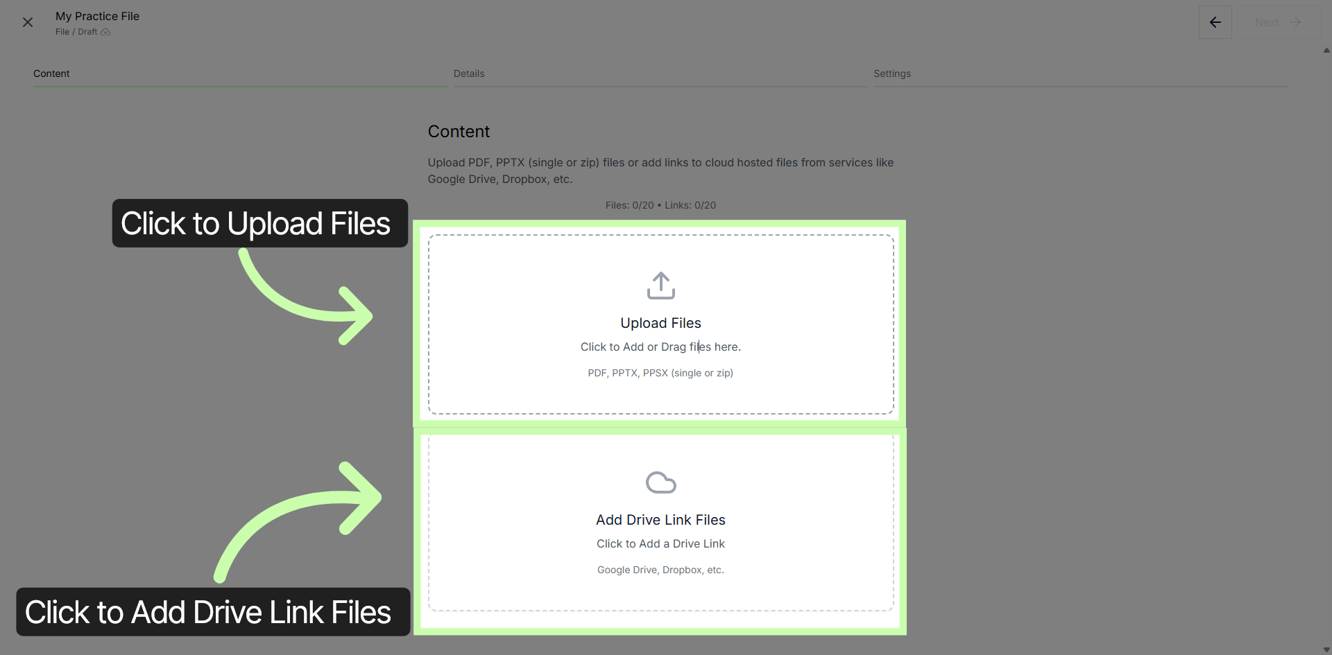 Add Or Drag Files