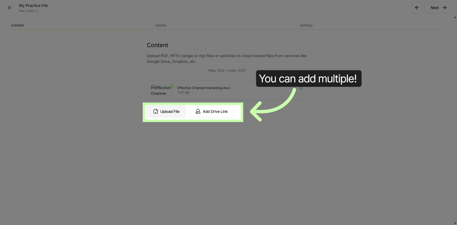 Adding Multiple Files