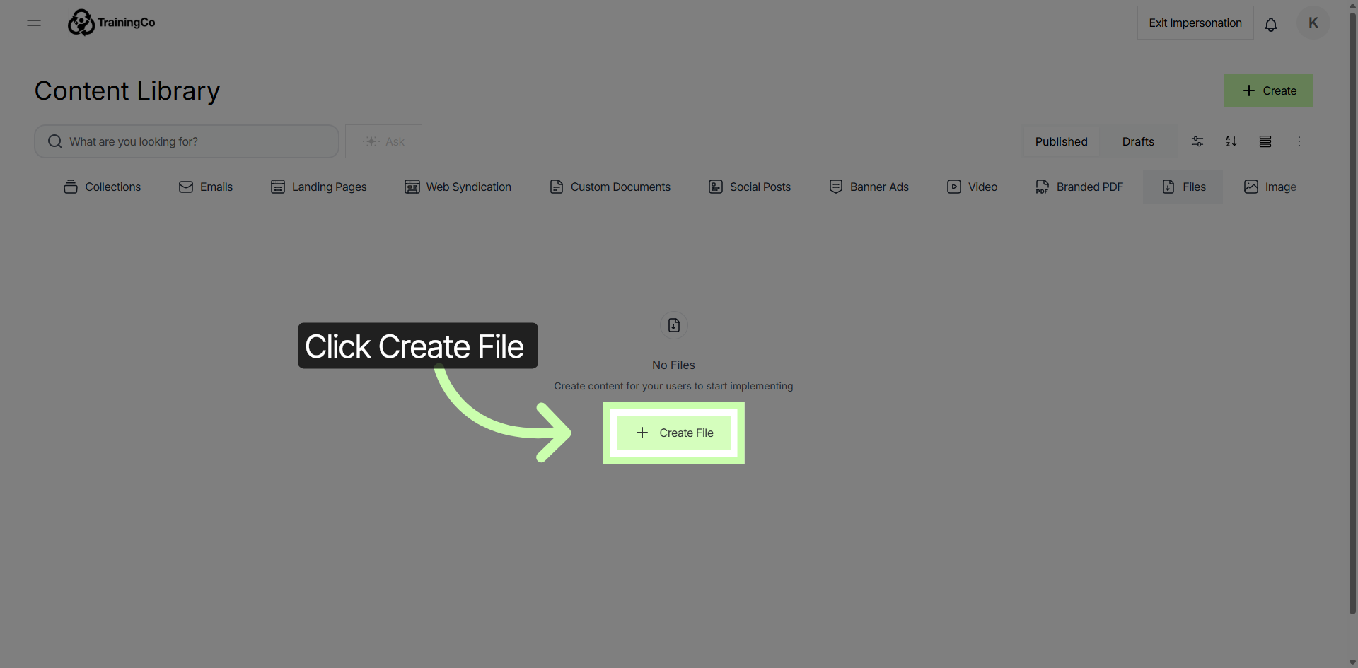 Initiate New File Creation