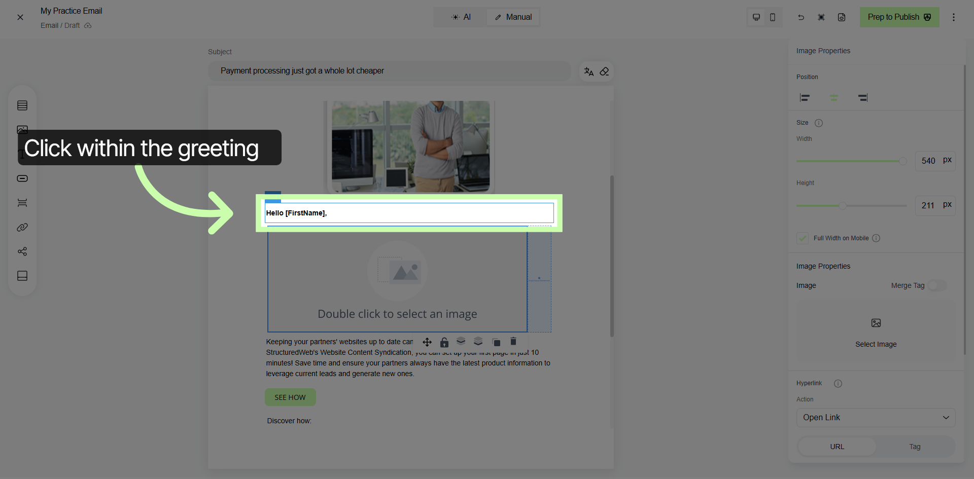 Select Greeting Text