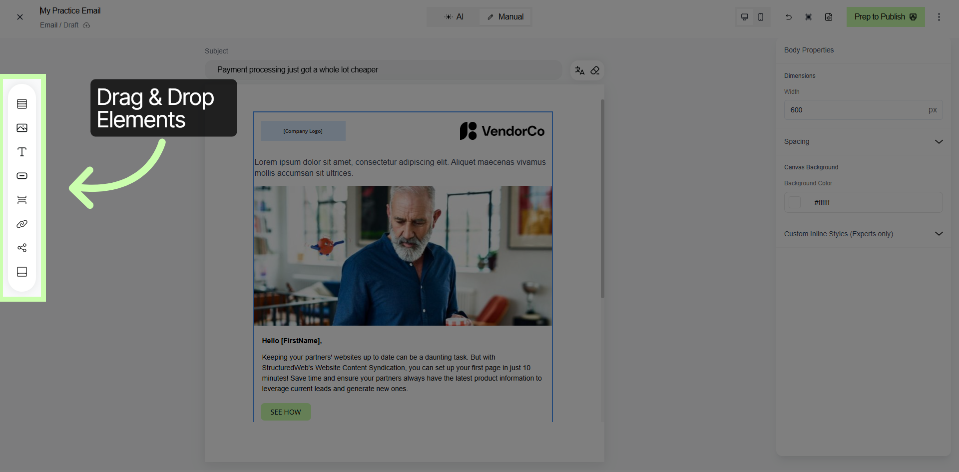 Access Email Body Settings