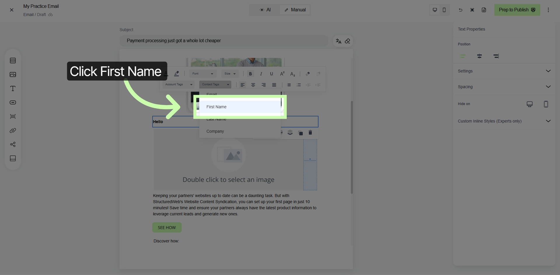 Select First Name Field