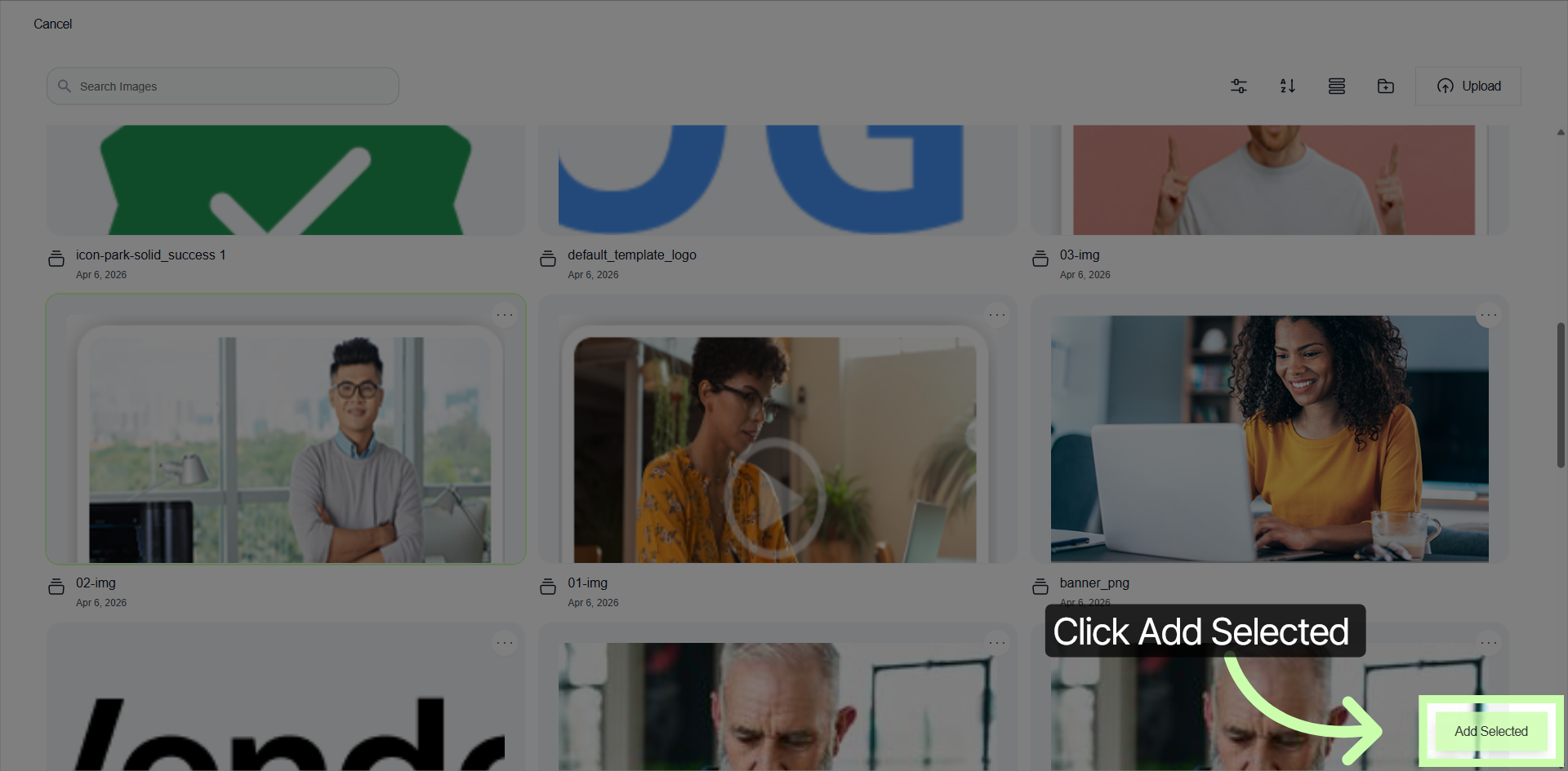 Add Selected Code Snippets