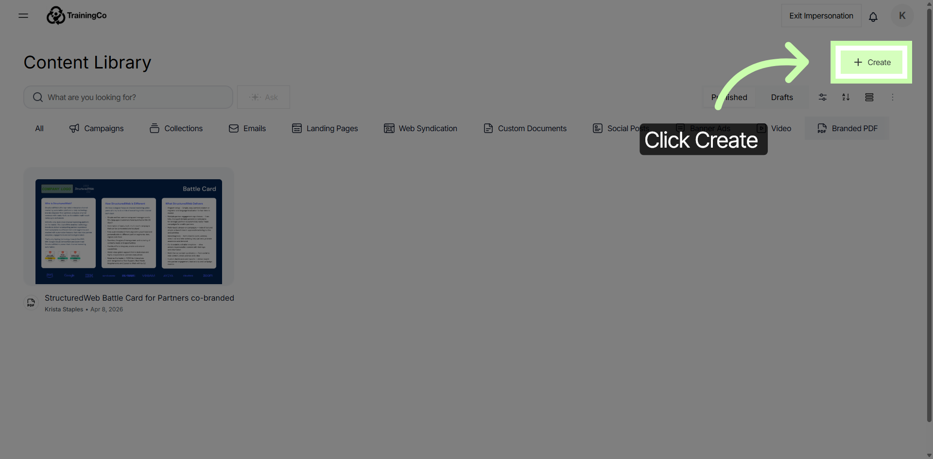 Initiate New PDF Creation