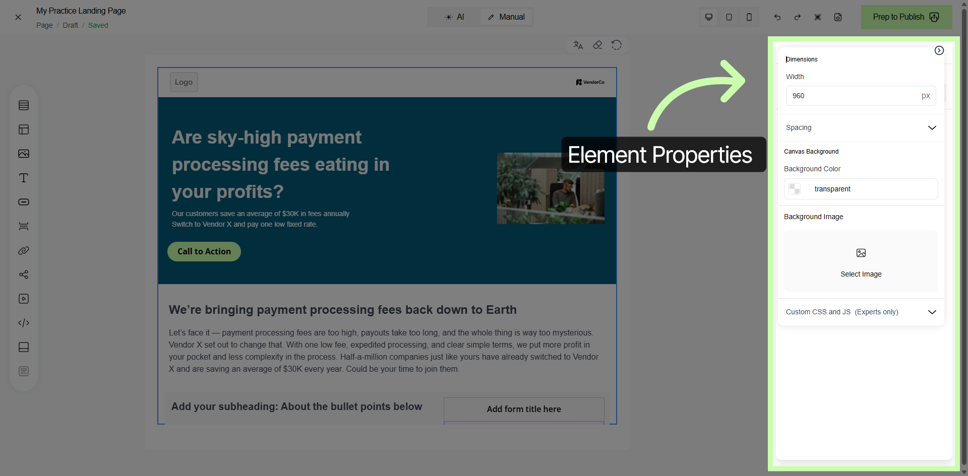 Element Properties Panel