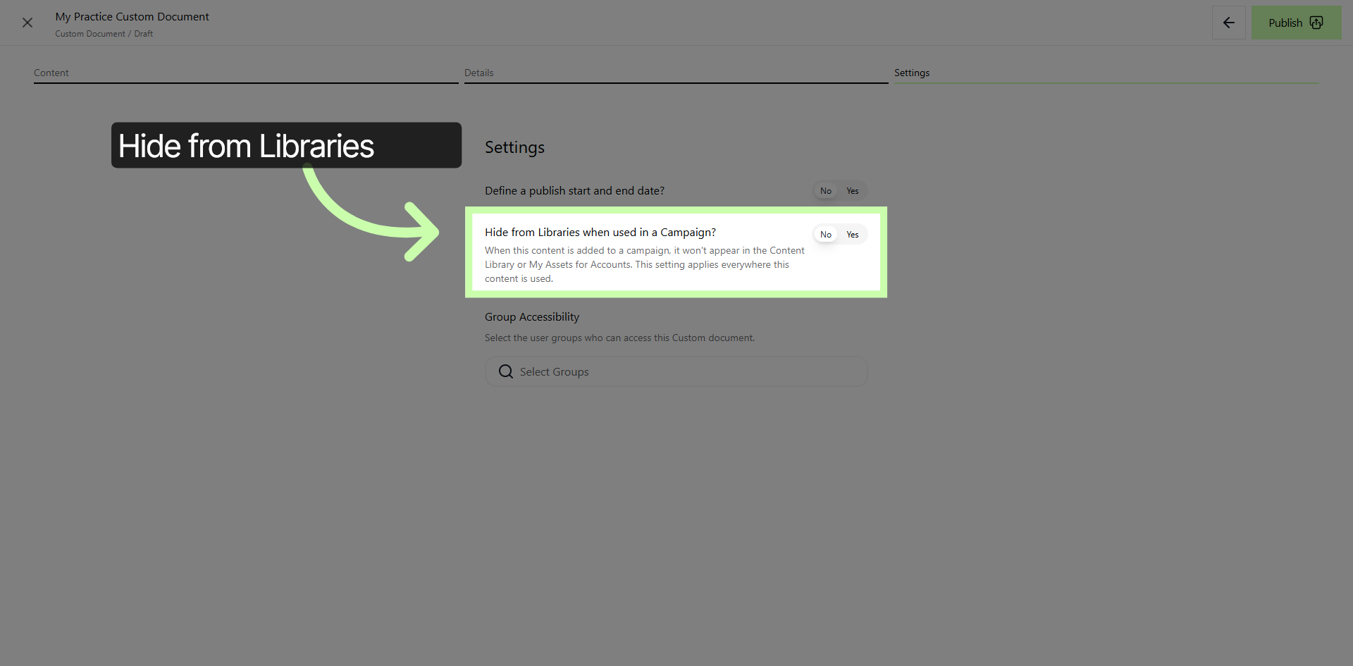 Toggle Library Visibility
