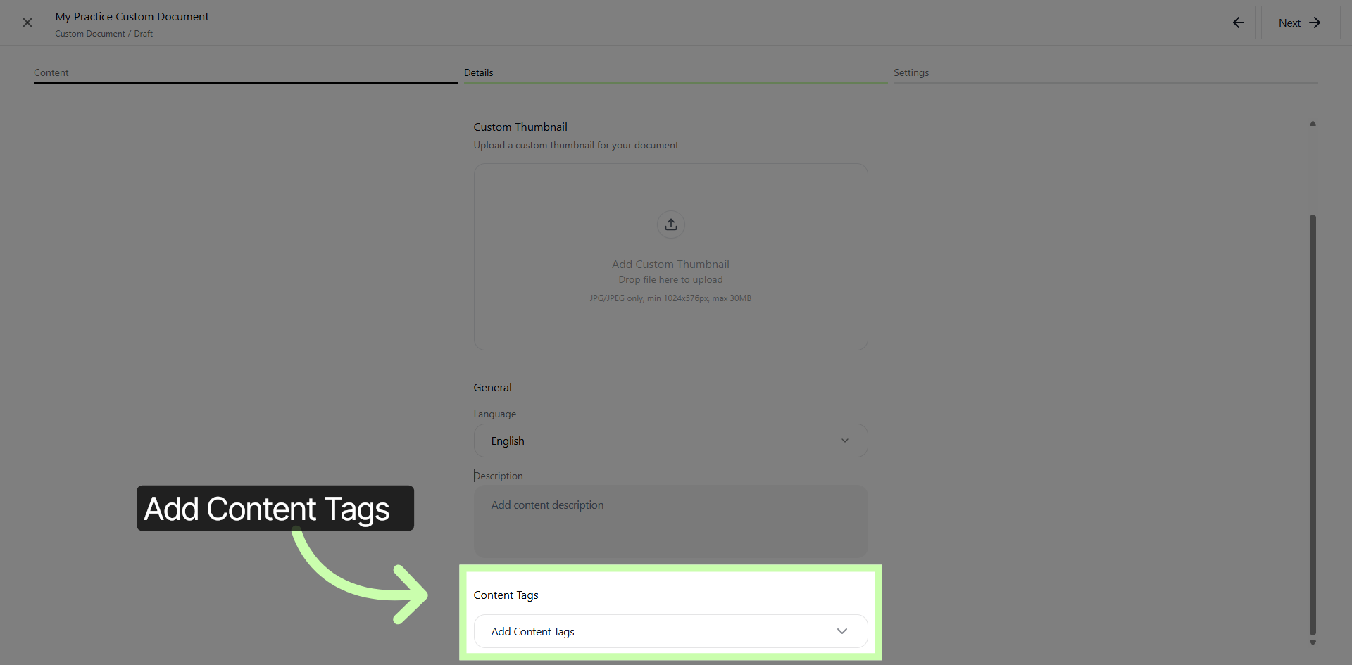 Manage Content Tags