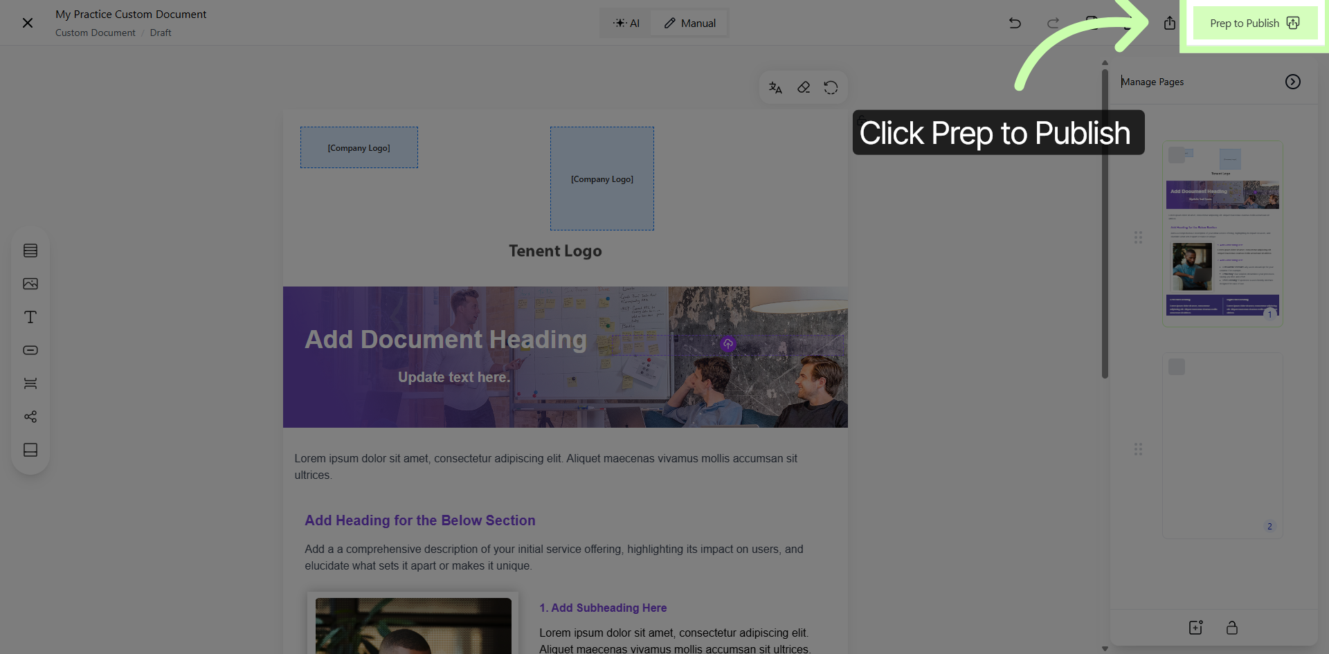 Access Publish Preparation