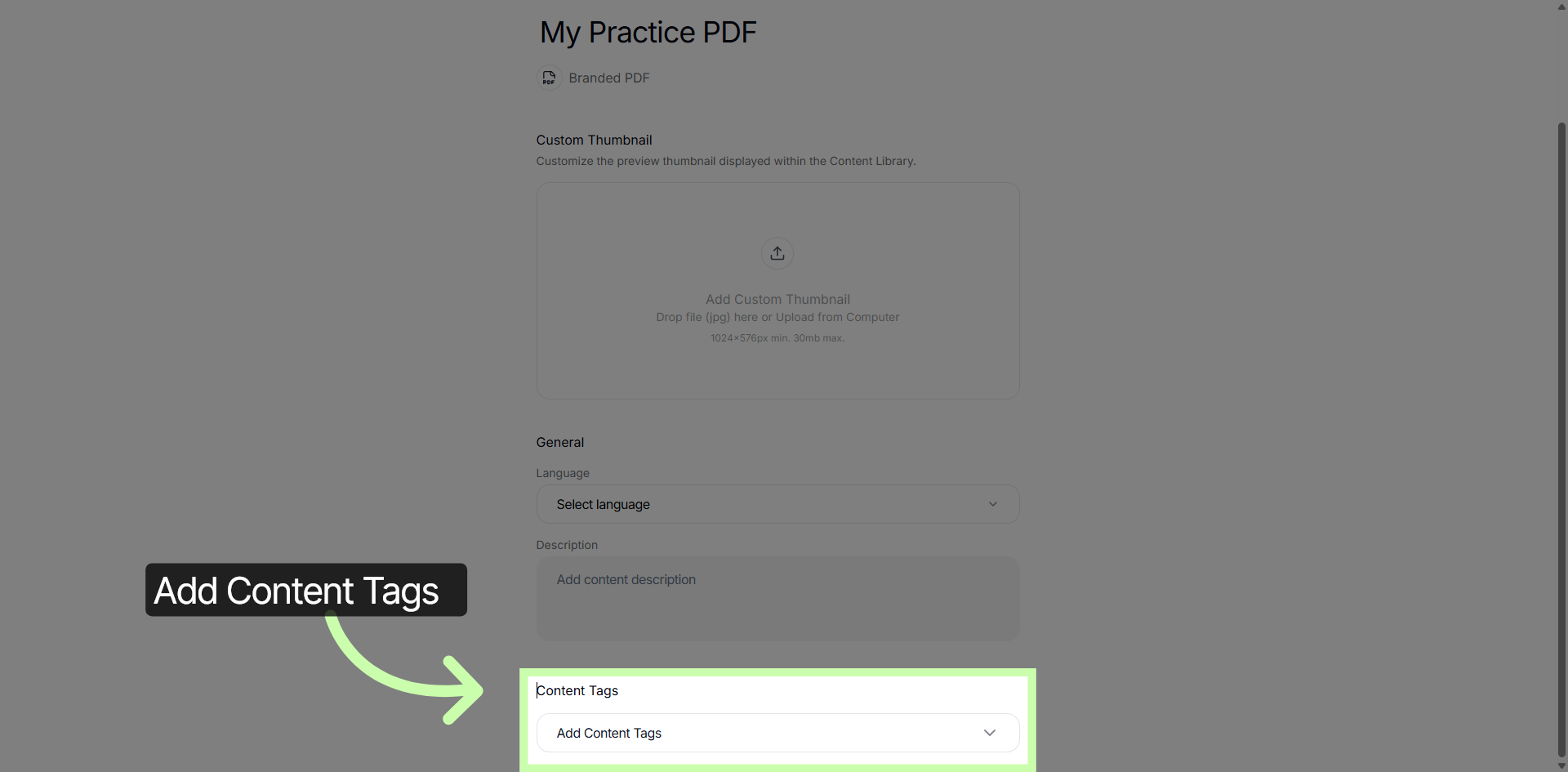 Manage Content Tags
