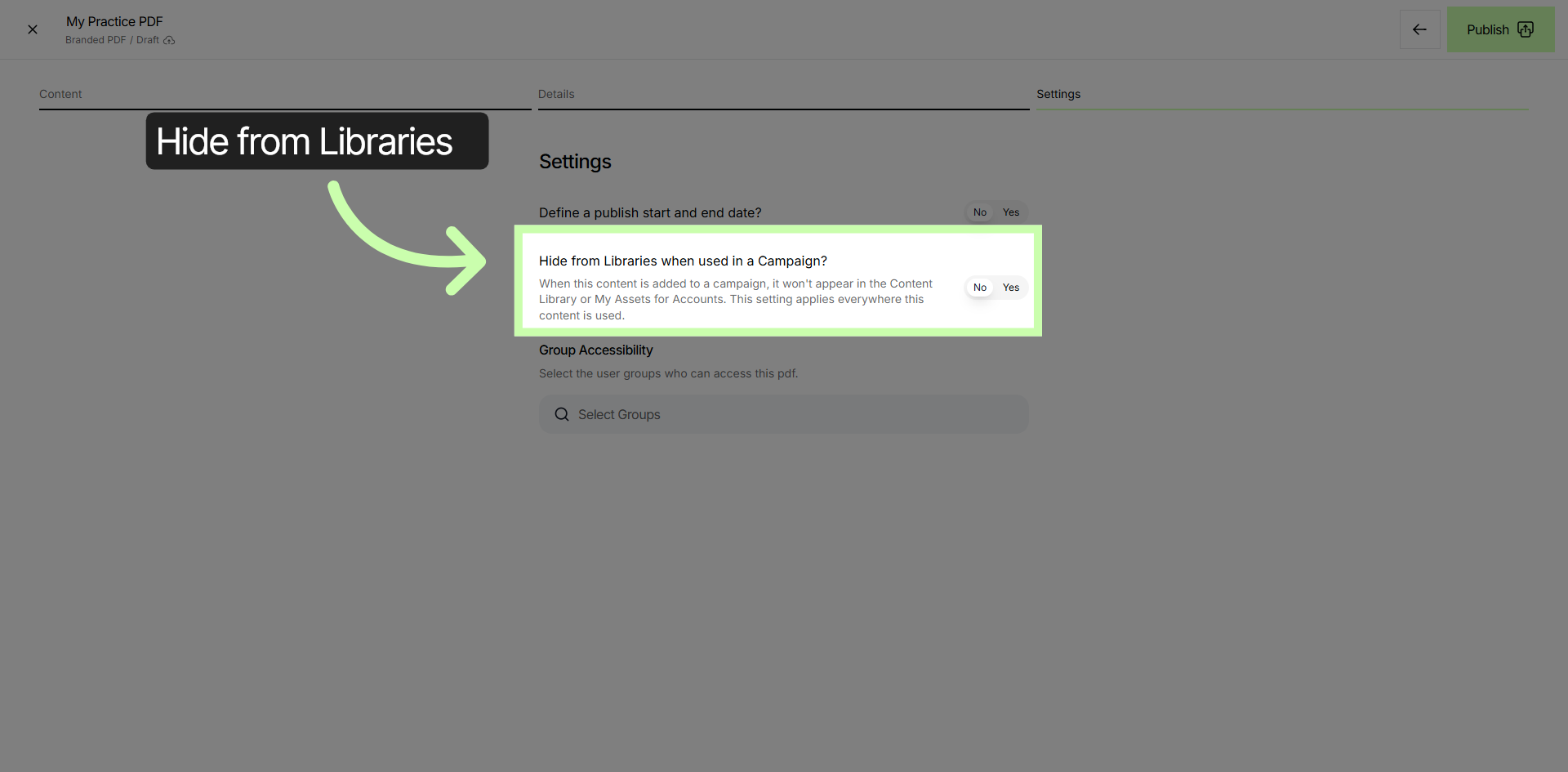 Toggle Library Visibility