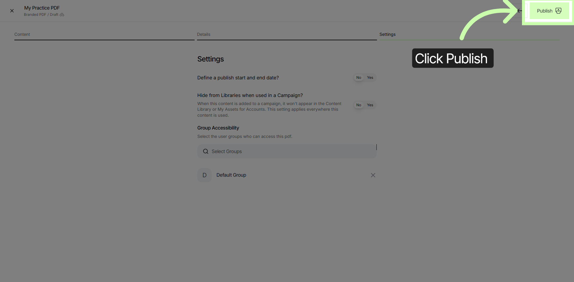Publish Content