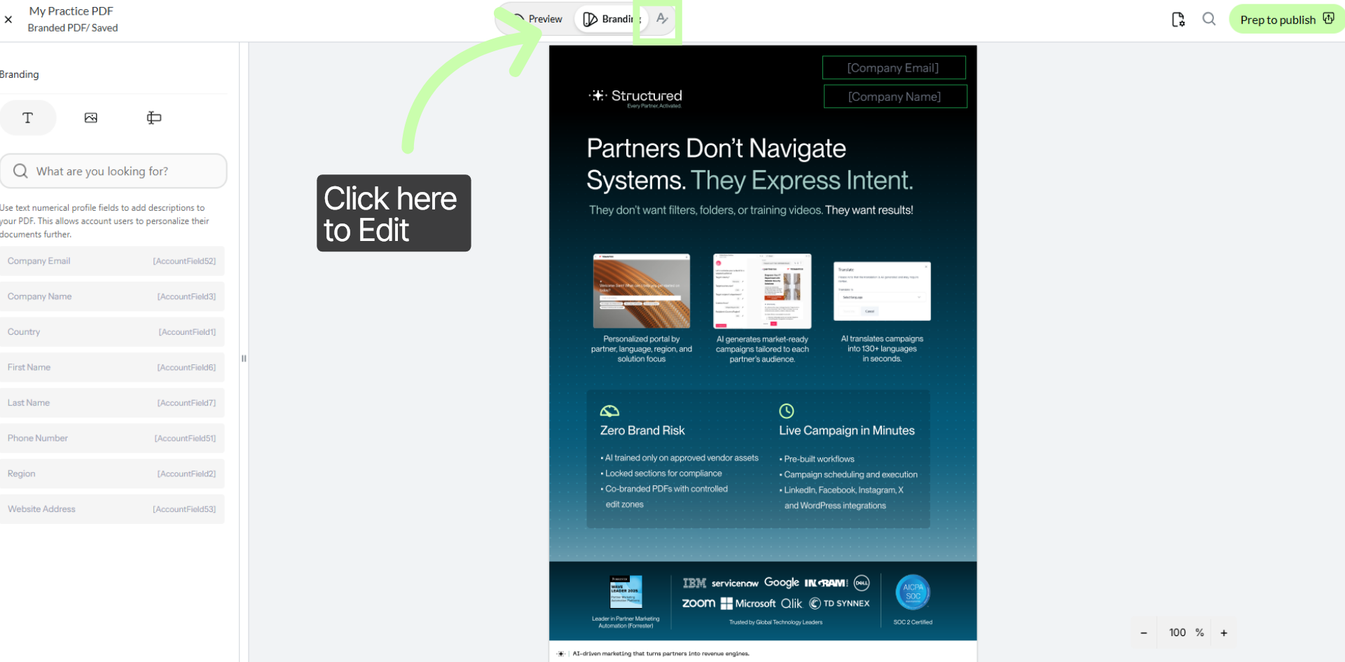 Editing Your Branded Document