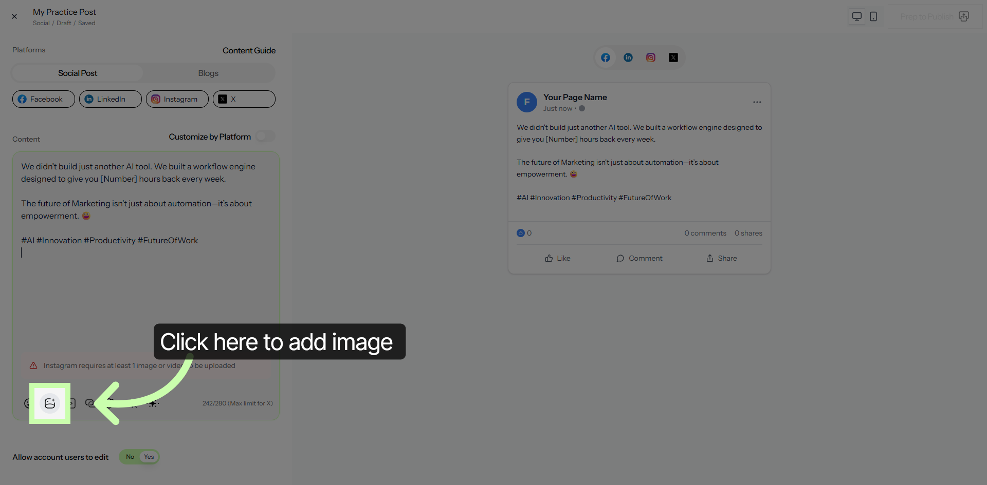 Focus Content Area