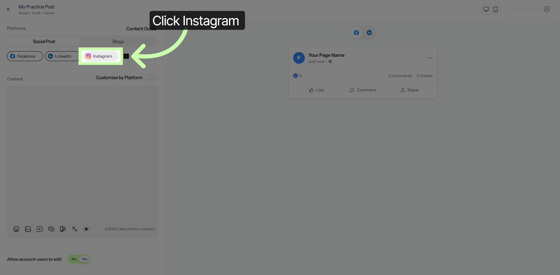 Select Instagram Platform