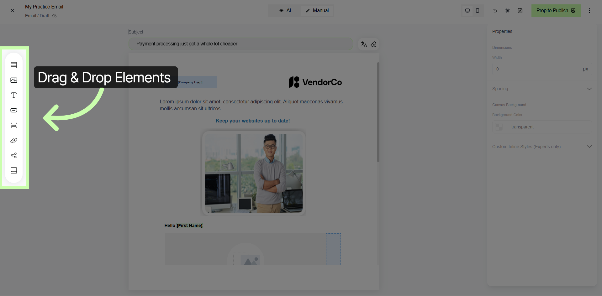 Open Email Editor