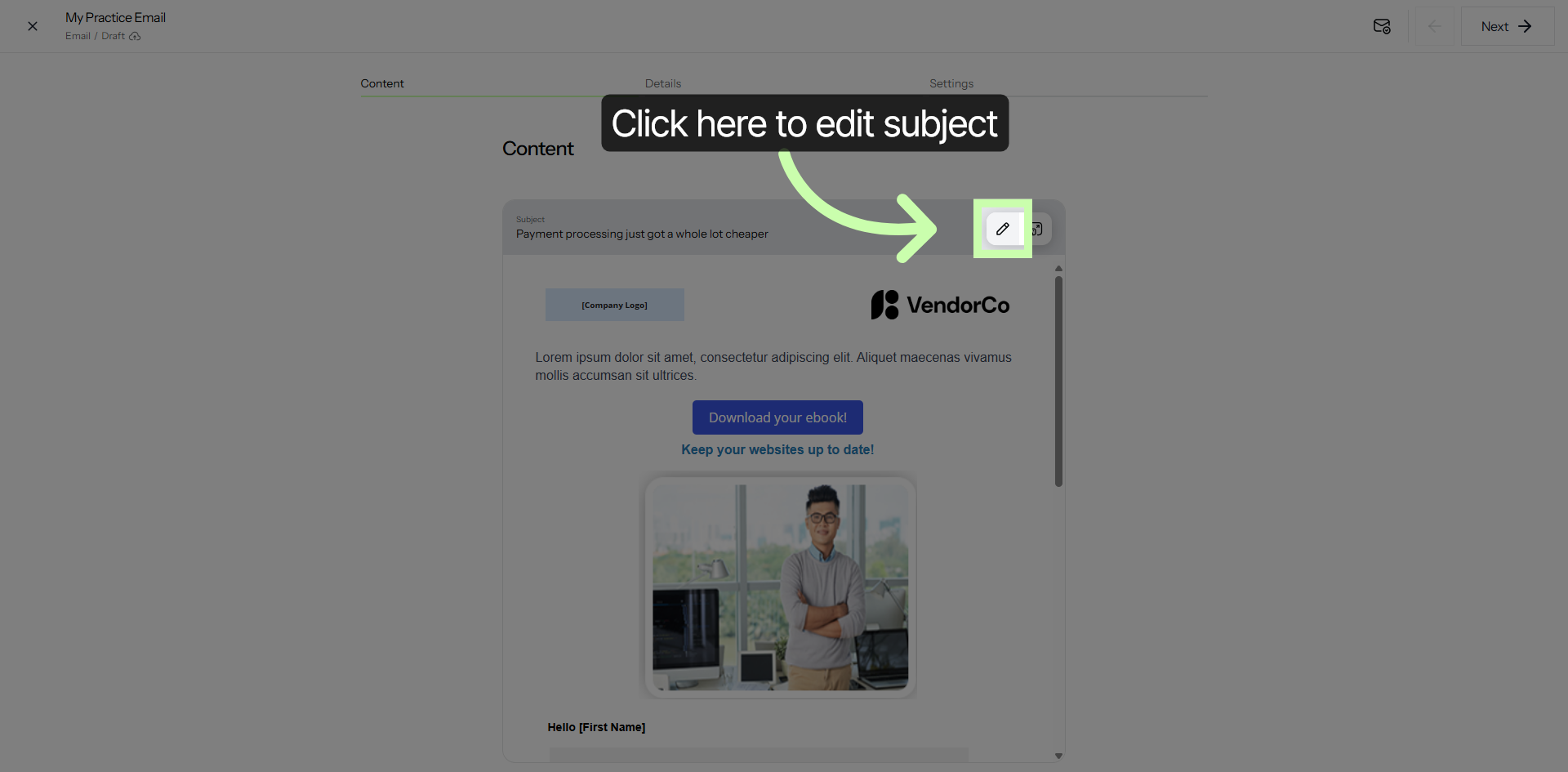Select Content Section