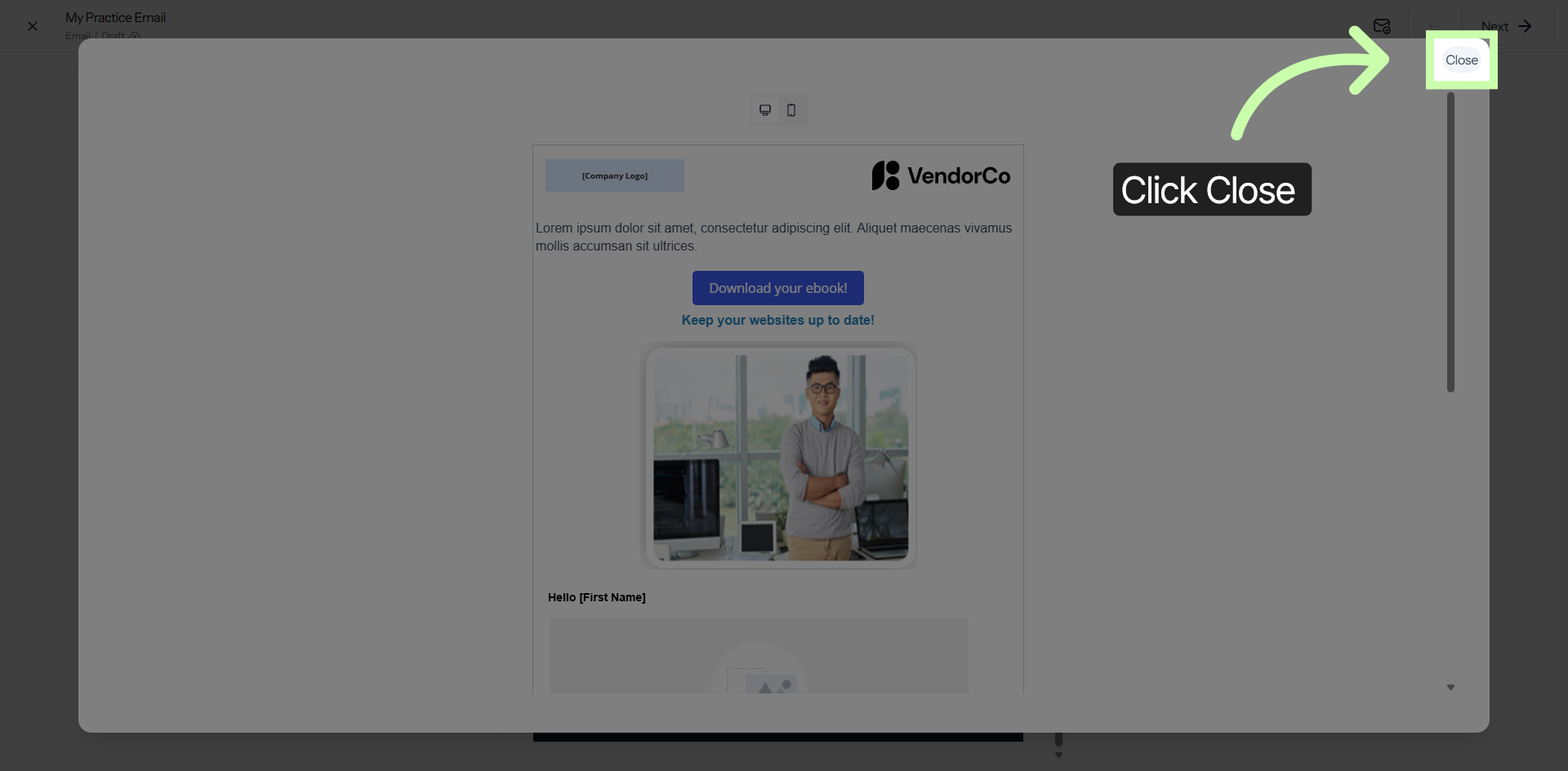 Close Publishing Settings