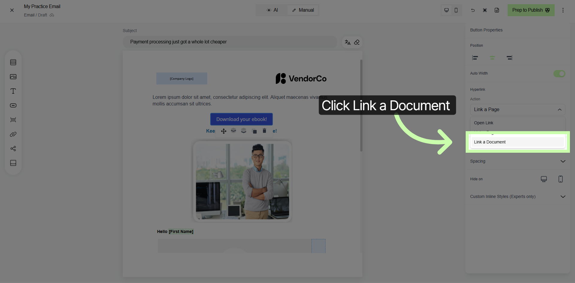Link Document Option