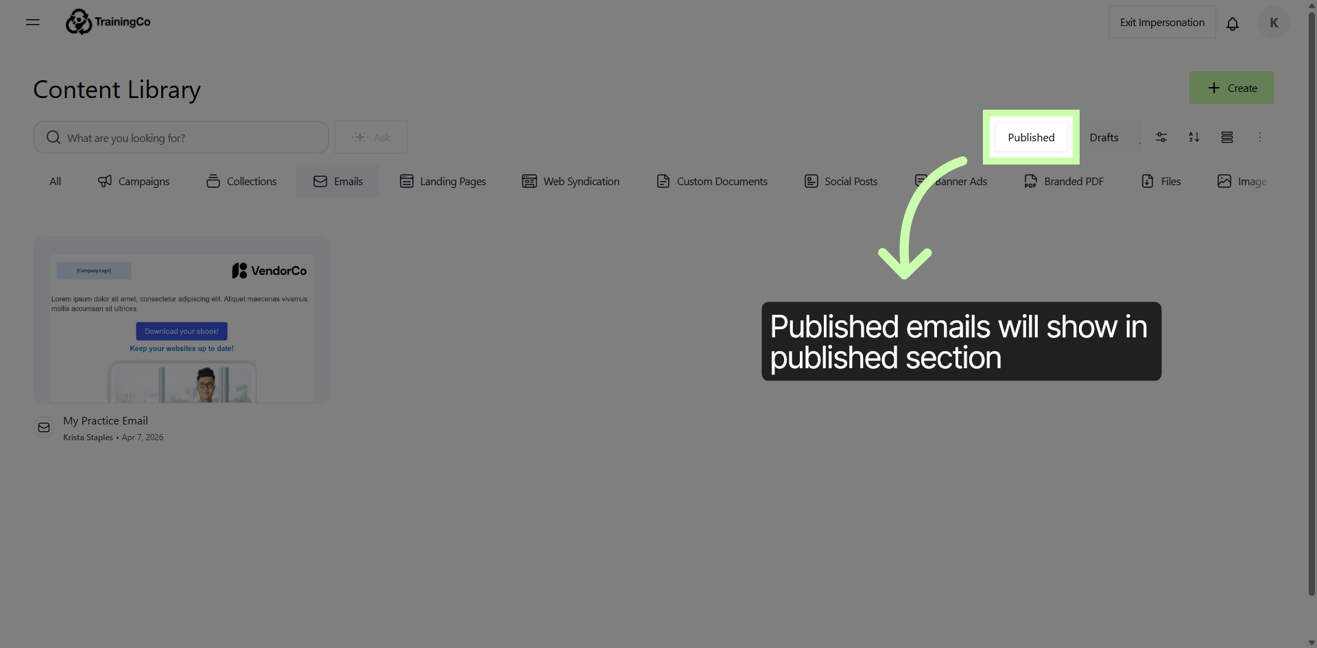 Confirm Published Status