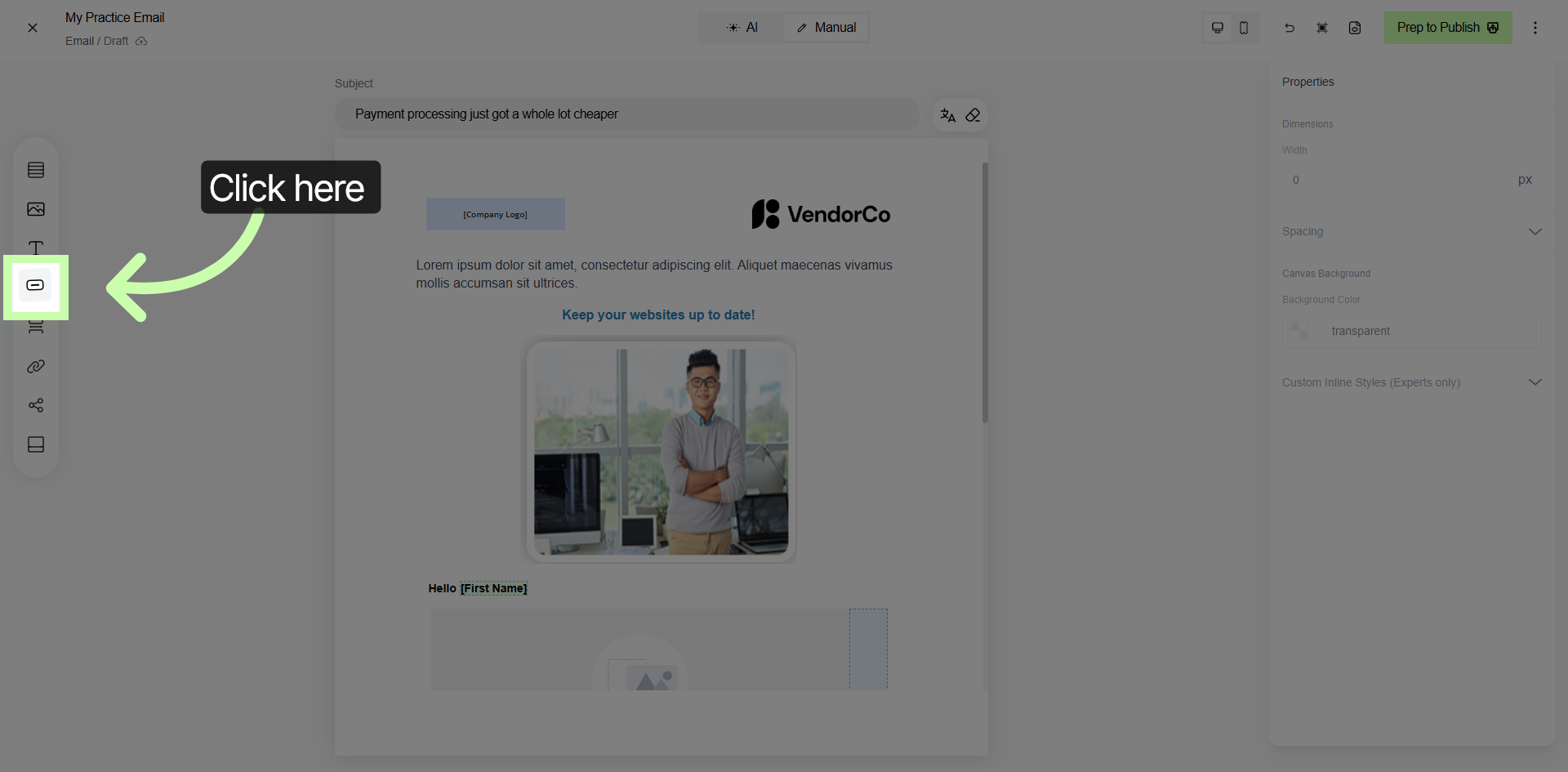 Access Email Template Options