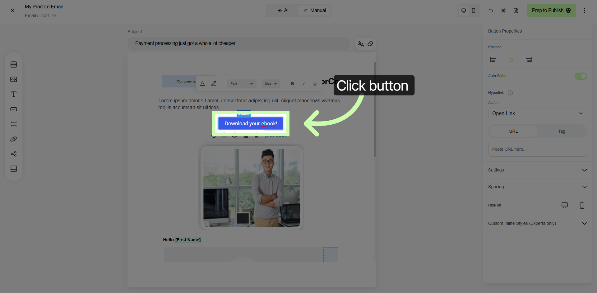 Select Call-To-Action Button