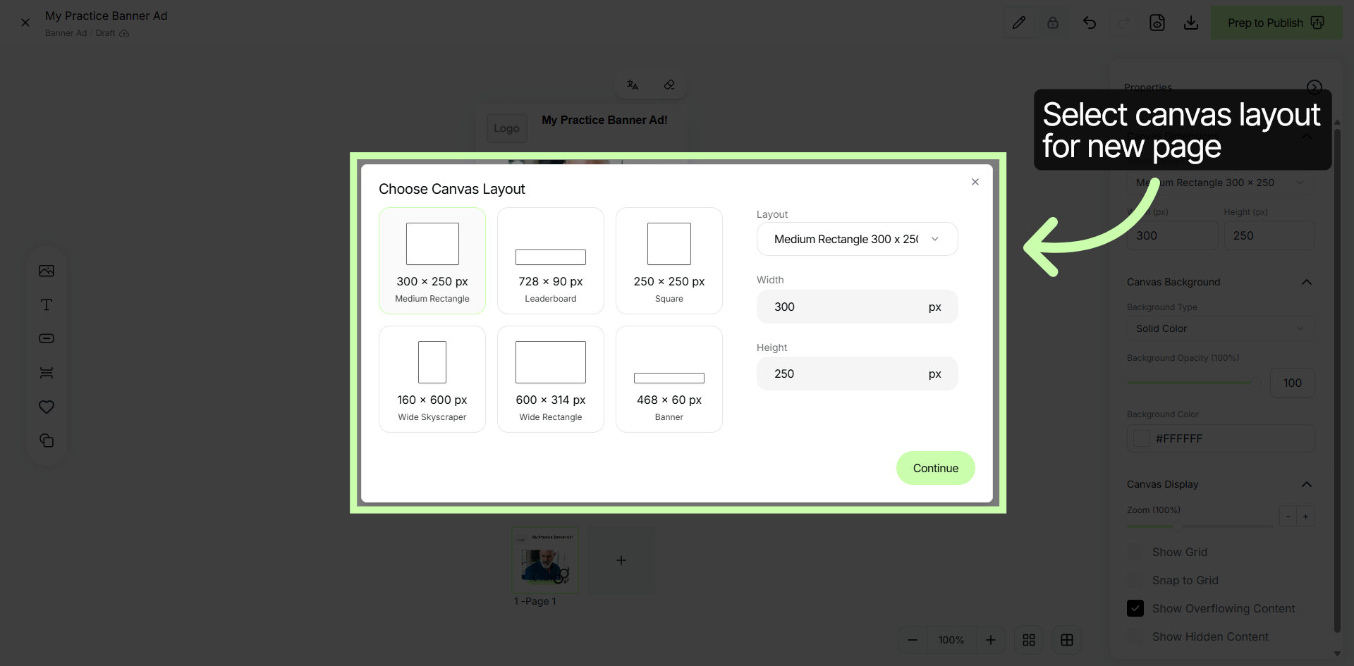 Select Banner Size