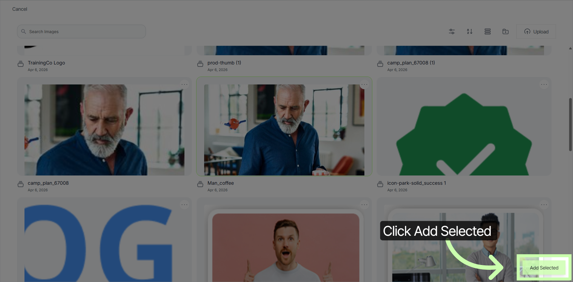 Add Selected Elements