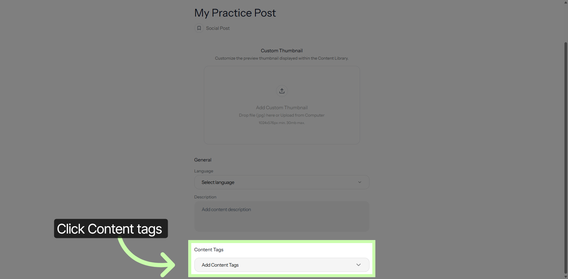 Open Content Tags