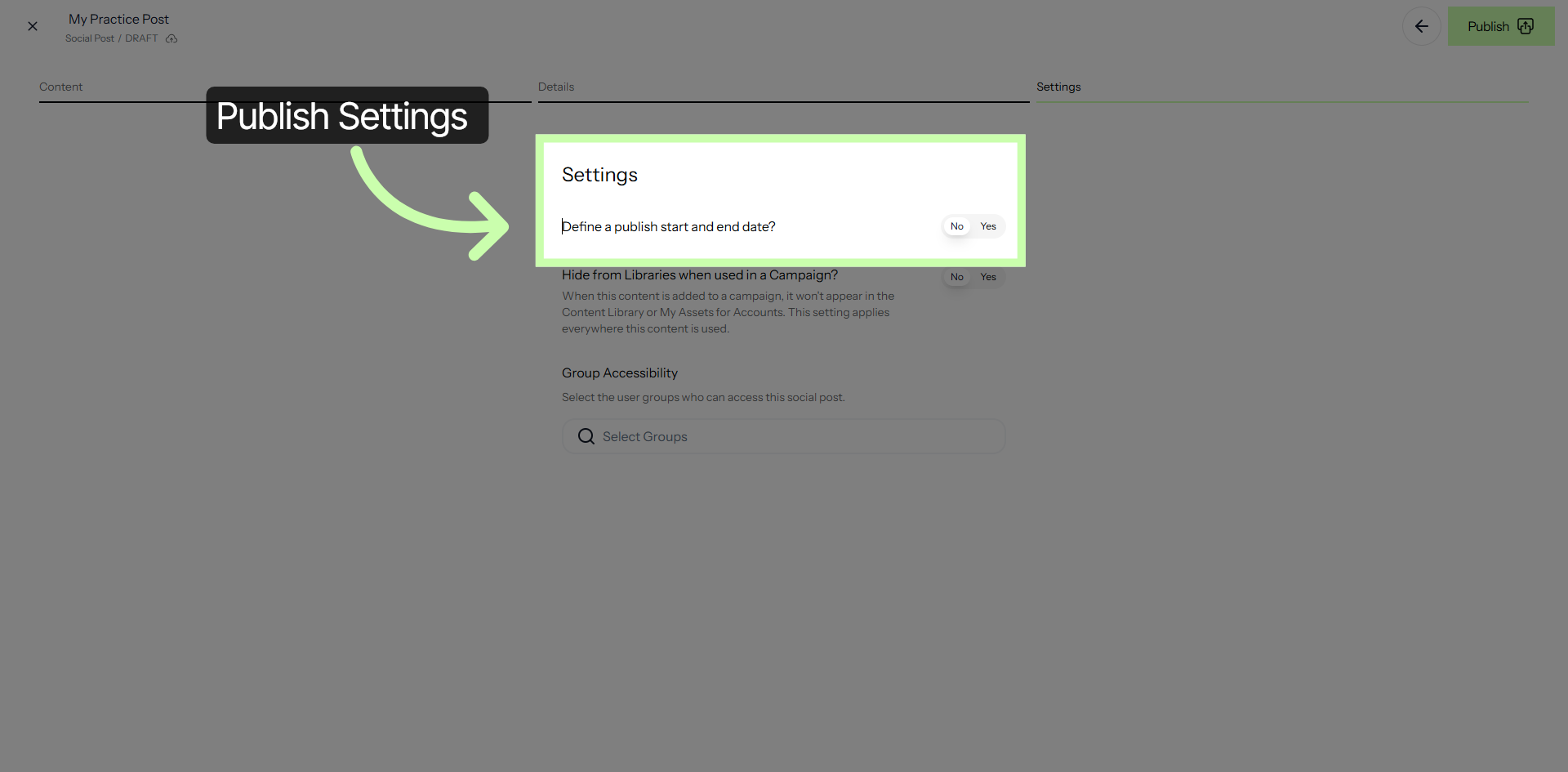 Set Publish Dates