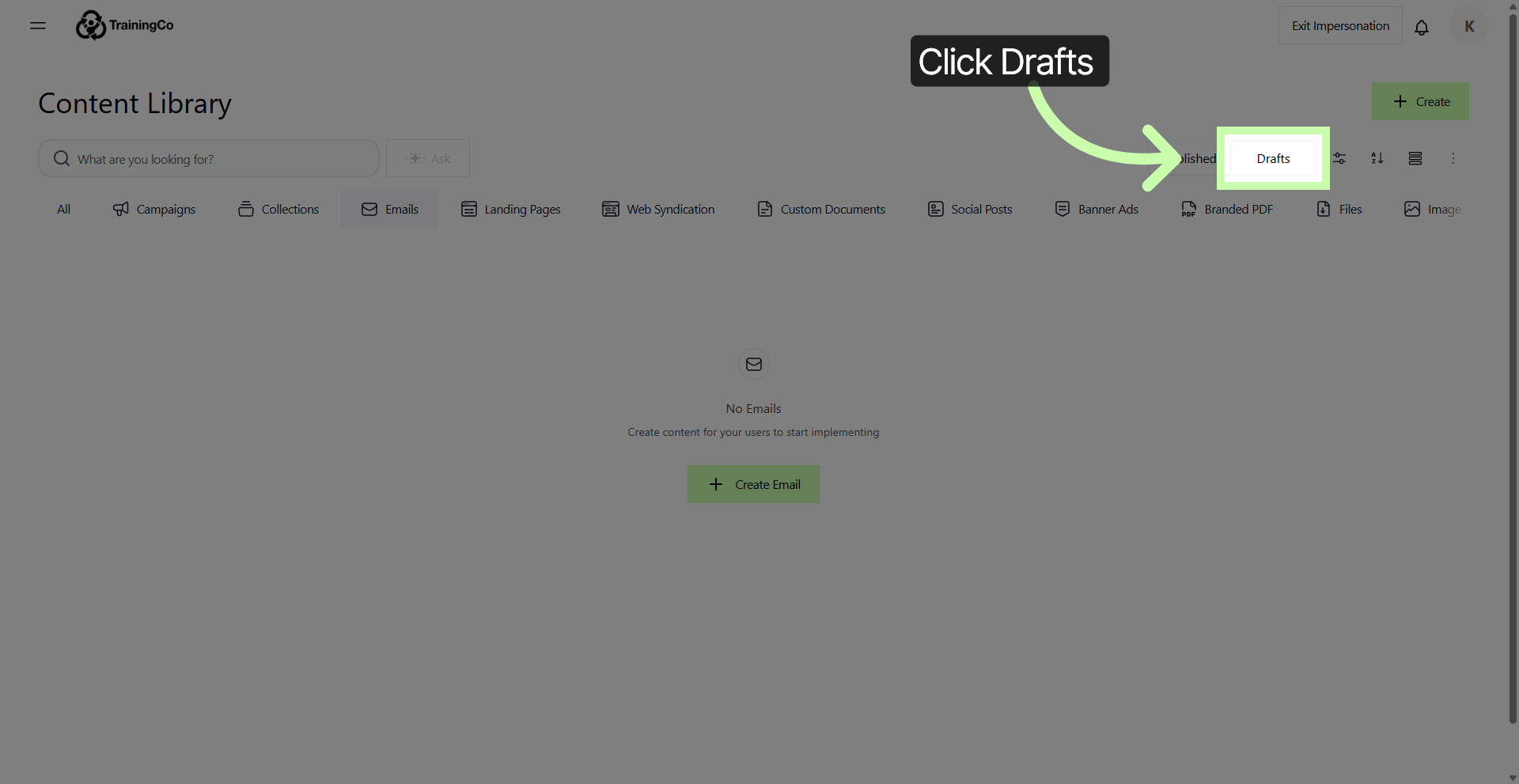 Open Drafts Folder